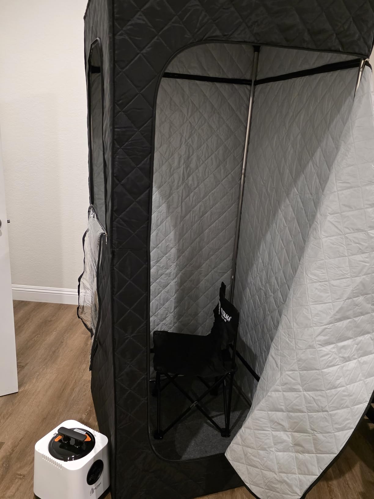 Sauna Box, 3L Portable Steam Sauna Tent for Home & Indoor Use, 1400w Personal Sauna Pod, Remote Control, Folding Chair, 15 Levels, 99-Min Timer, 32