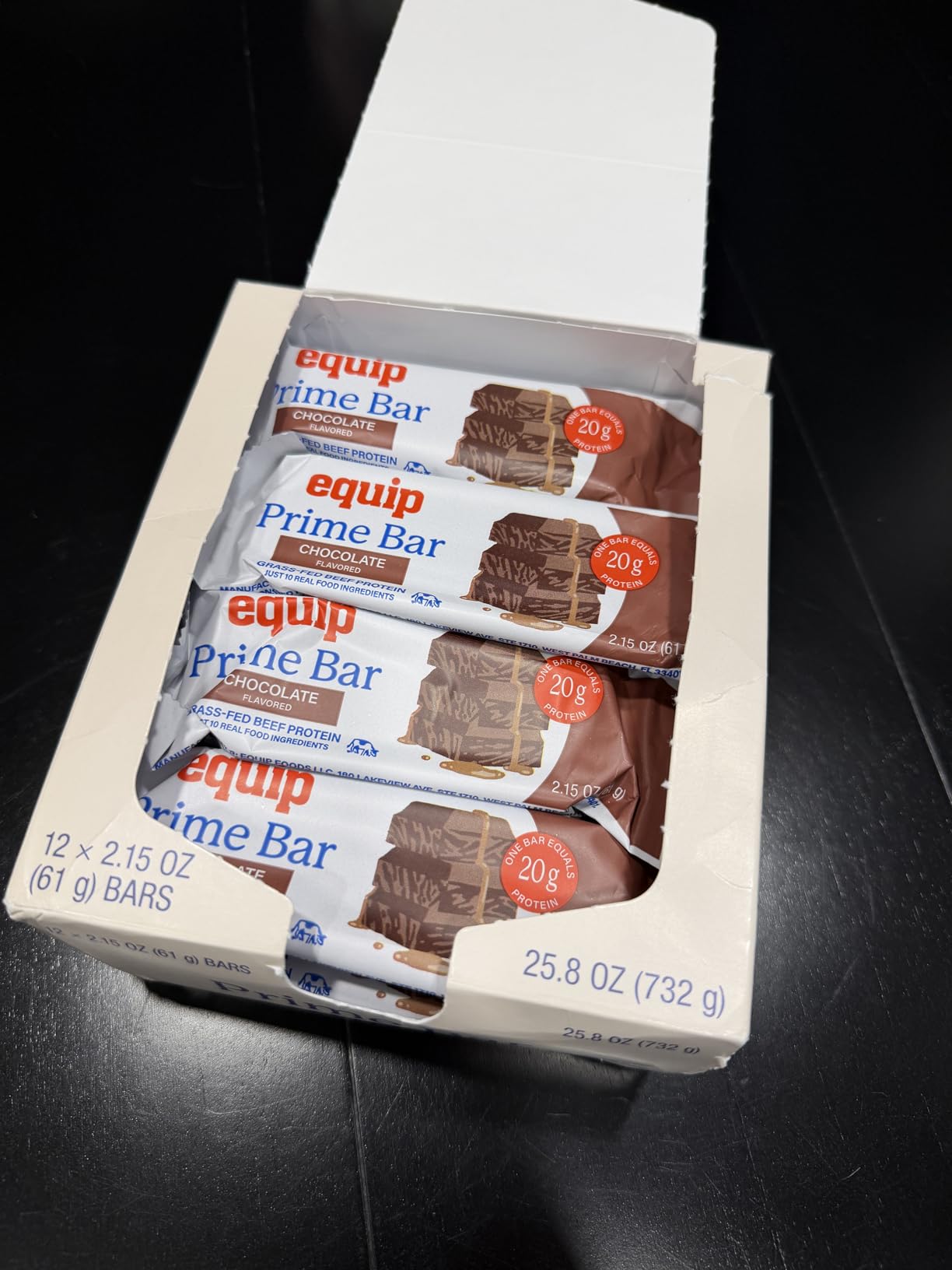 Equip Foods High Protein Prime Bars - Grass Fed Beef Protein, Collagen & Tallow - Gut Friendly, Gluten Free - 20g Protein Bars - Only Real-Food Ingredients - On-the Go Snack - Chocolate, 12 Count customer photo 2