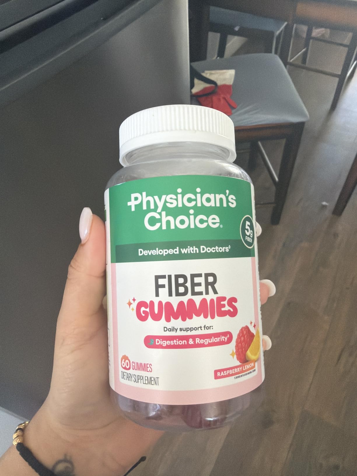 Physician's CHOICE Fiber Gummies for GLP-1 Support - No Sugar Added & Vegan - Raspberry Lemon - Natural Chicory Root Prebiotic Fiber Gummy - Digestive Health & Regularity for Women & Men - 60CT customer photo 1