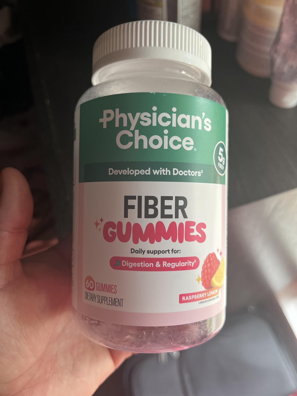 Physician's CHOICE Fiber Gummies for GLP-1 Support - No Sugar Added & Vegan - Raspberry Lemon - Natural Chicory Root Prebiotic Fiber Gummy - Digestive Health & Regularity for Women & Men - 60CT customer photo 2