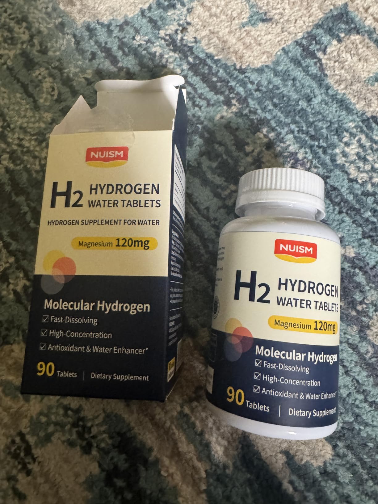 Hydrogen Water Tablets with Magnesium,Hydrogen Tablets for Drinking Water,Antioxidant and Cellular Health Support, H2 Molecular Tabs,90 Tablets customer photo 1