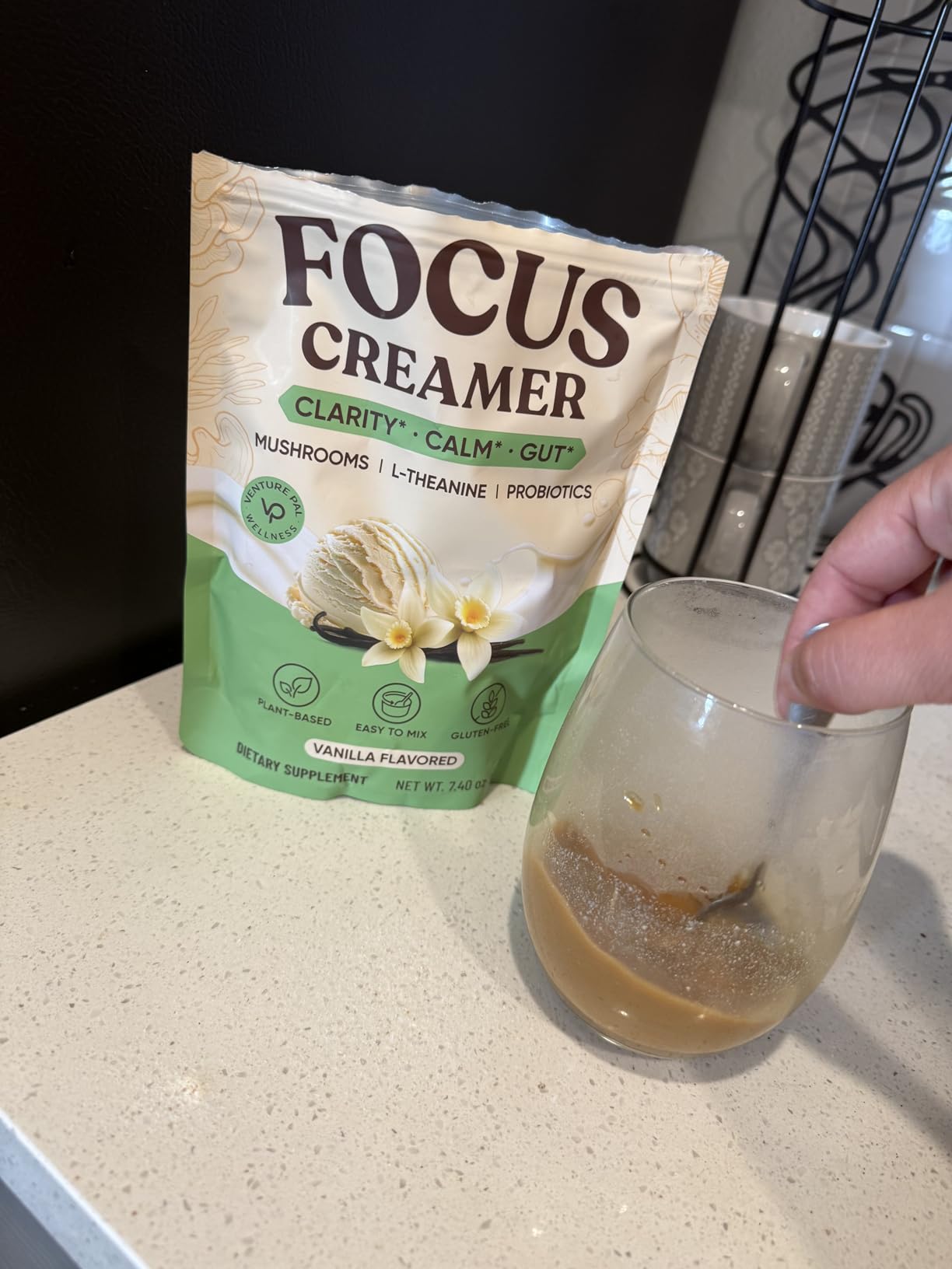 7-in-One Protein Coffee Creamer - Collagen Peptides, MSM, Probiotics, MCT & L-Theanine for Hair, Skin, Nails, Joints, Digestion, Focus & Energy - Keto Friendly, Non-Dairy, Vanilla, 20 Servings customer photo 1