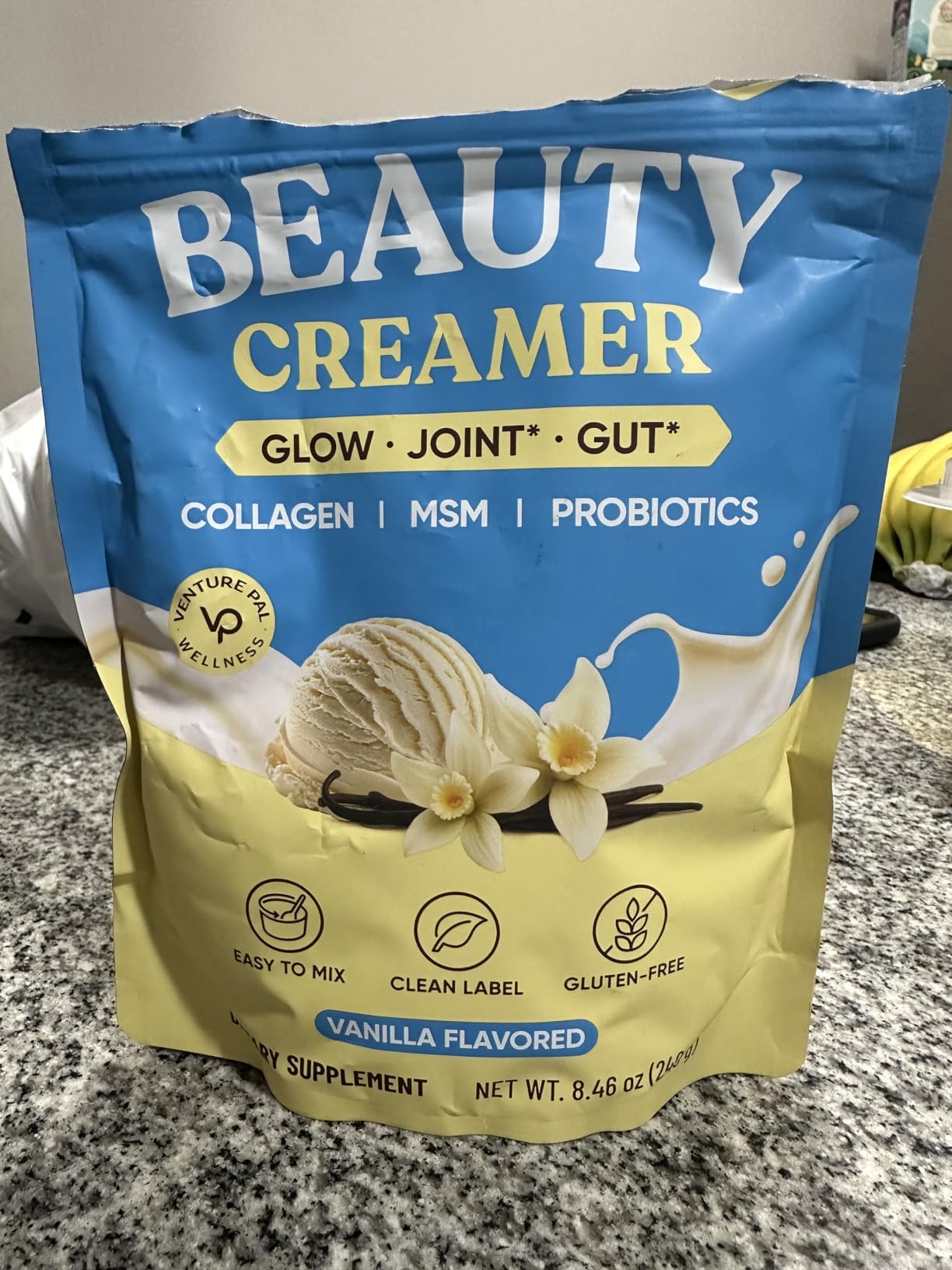 7-in-One Protein Coffee Creamer - Collagen Peptides, MSM, Probiotics, MCT & L-Theanine for Hair, Skin, Nails, Joints, Digestion, Focus & Energy - Keto Friendly, Non-Dairy, Vanilla, 20 Servings customer photo 2