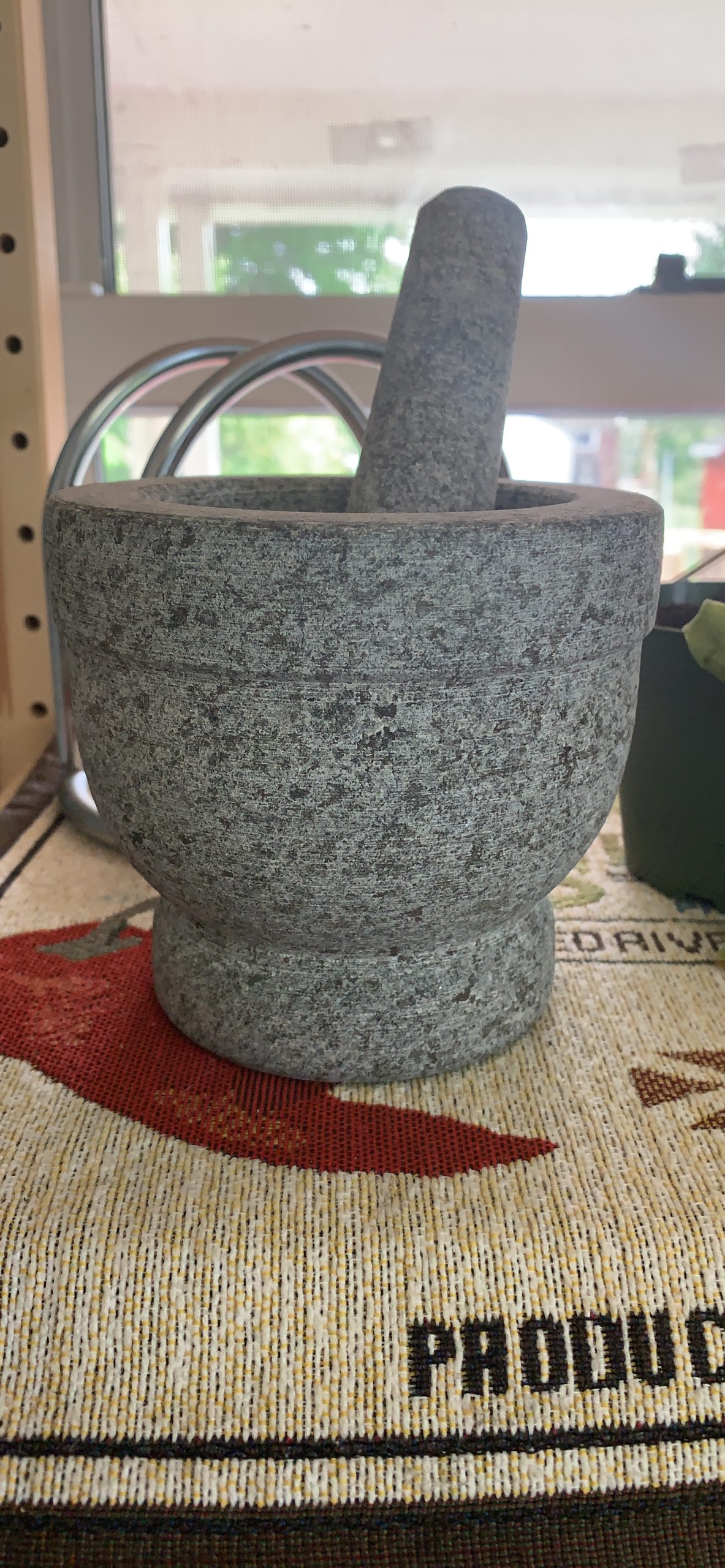 Gramercy Mortar and Pestle Set - Heavy Duty Granite Stone Grinder with Stable Bamboo Base, Extra Long Pestle & Cleaning Brush - Ideal Guacamole Bowl, Herb Grinder & Molcajete Bowl, 1.5-Cup customer photo 2