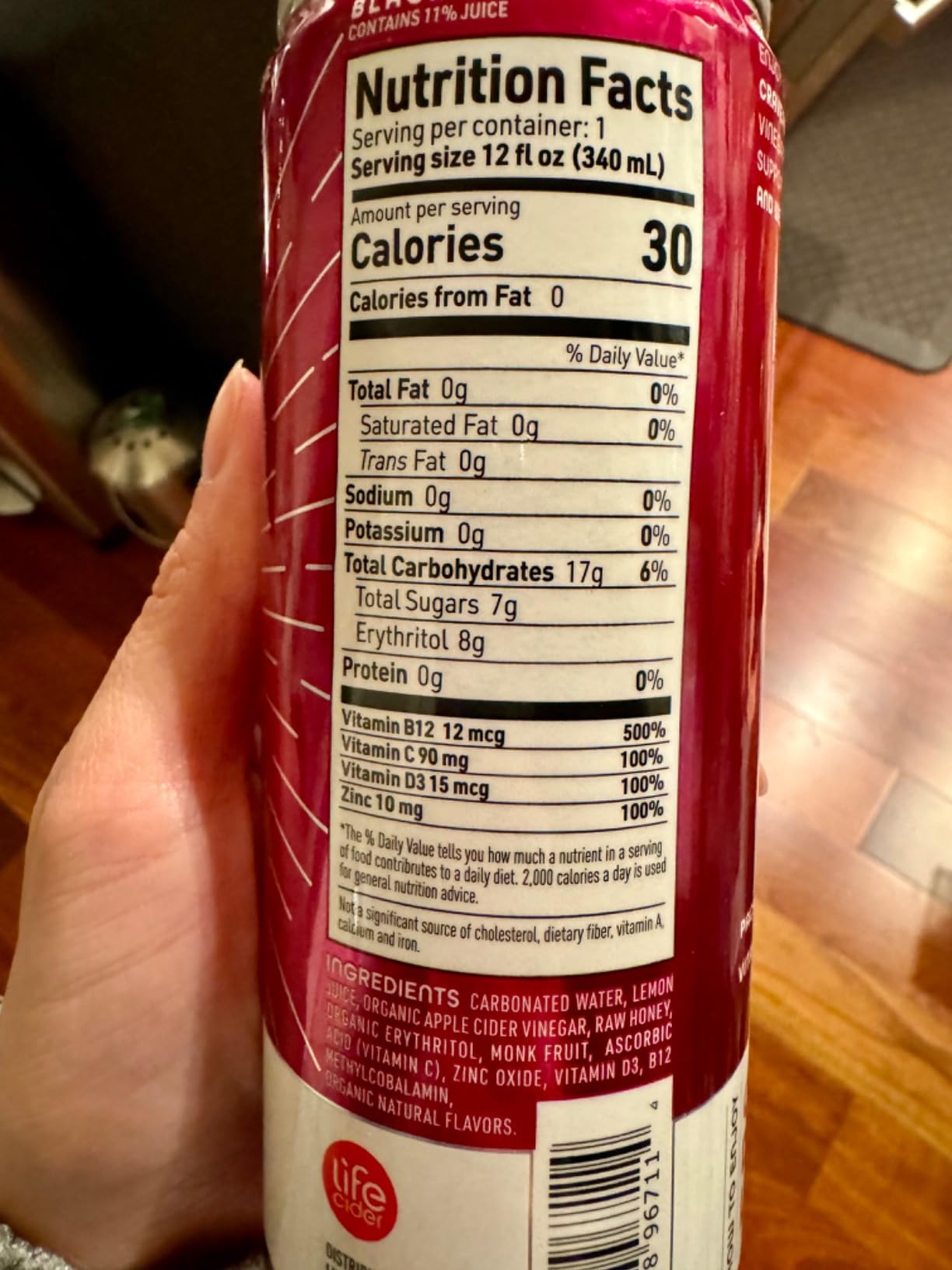 Life Cider Black Cherry Apple Cider Vinegar Soda, 4 Pack, Organic Sparkling AVC Drink, Natural Flavors, Promotes Gut Health, Vitamins C, B12, Zinc, D3 customer photo 2