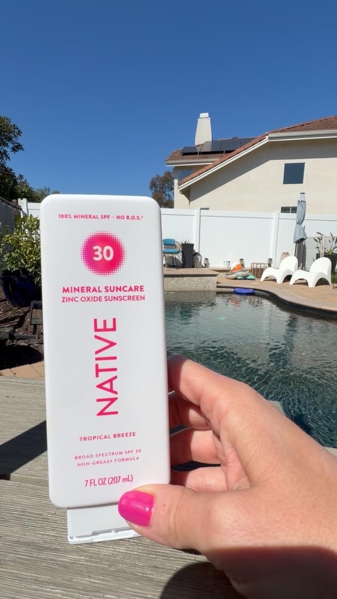 Native Mineral Sunscreen Lotion SPF 30, Unscented, with 100% Mineral Zinc Oxide for Face & Body, Hawaii Compliant, Vegan, No White Cast - 7 oz customer photo 2