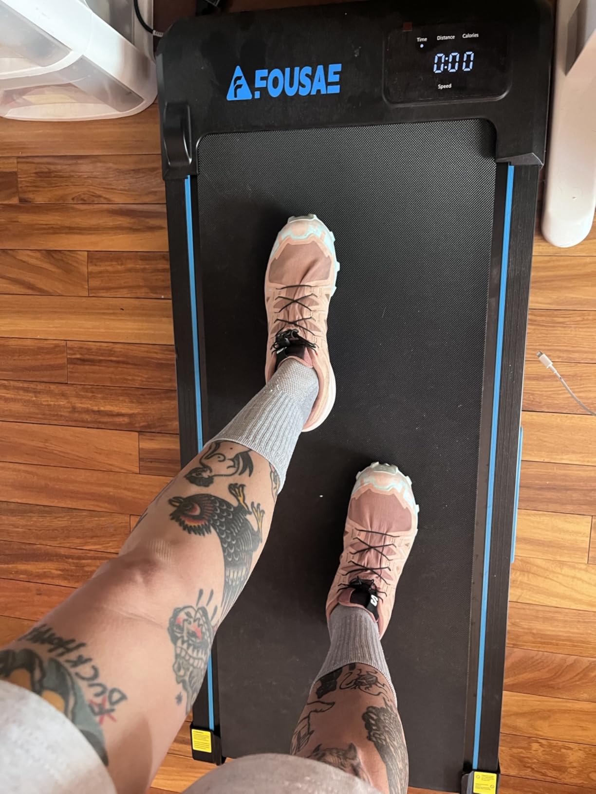 Walking Pad Treadmill, 6.2MPH Under Desk Walking Pad with 10% Incline, Treadmills for Home with Double Frame, 2.75HP Brushless Drive, 12 HIIT Programs, Remote Control, 350LBS Capacity customer photo 1