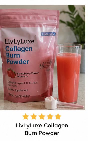 LivLyLuxe Collagen Burn Powder for Women - Appetite Suppressant for Weight Loss, Metabolism Booster & Belly Fat Support, with Multi Collagen Peptides and Probiotics - Strawberry Flavor, 30 Servings customer photo 1