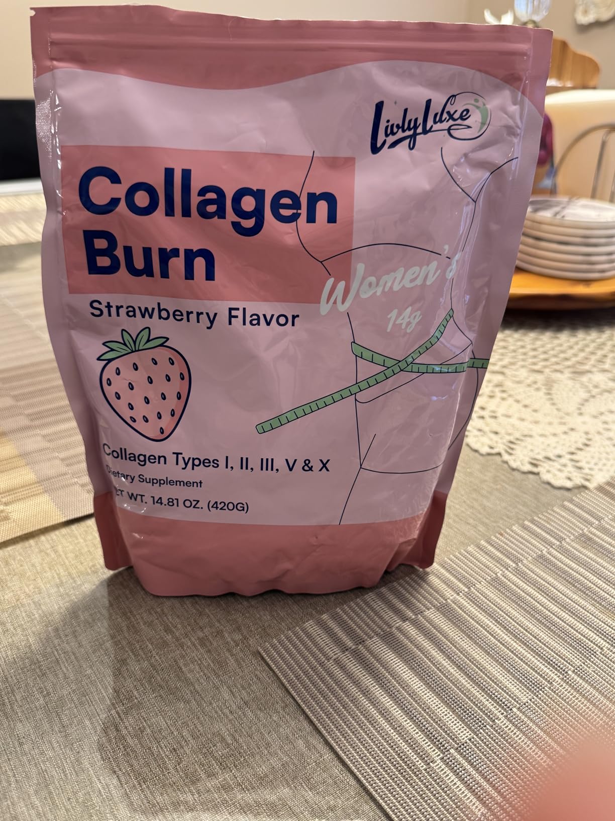 LivLyLuxe Collagen Burn Powder for Women - Appetite Suppressant for Weight Loss, Metabolism Booster & Belly Fat Support, with Multi Collagen Peptides and Probiotics - Strawberry Flavor, 30 Servings customer photo 2