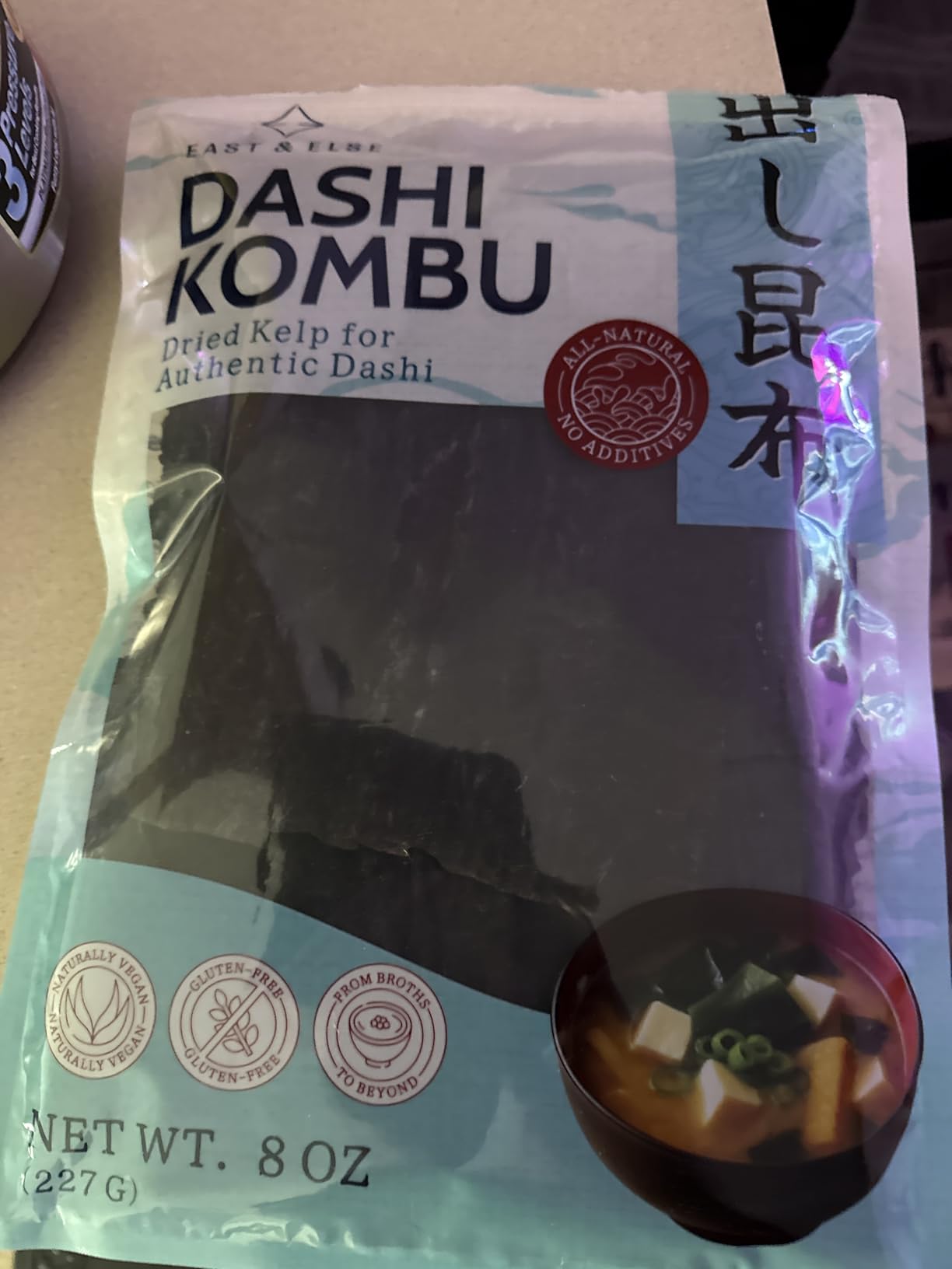 East and Else Dashi Kombu, 2 oz Bag Dried Kelp, 100% Natural Whole Leaf Kombu Seaweed for Dashi Broth & Soup Stock, Rich Umami Flavor customer photo 1