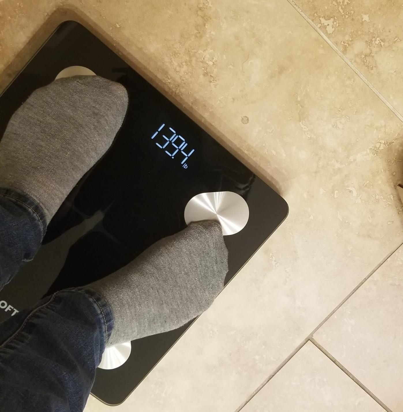 LOFTILLA Smart Scale for Body Weight, Accurate Scale with BMI Body Fat Muscle Mass, 8-in-1 Large Display, Digital Bathroom Scales for 14 Body Composition Metrics, Sync with Fitness App, Black customer photo 1