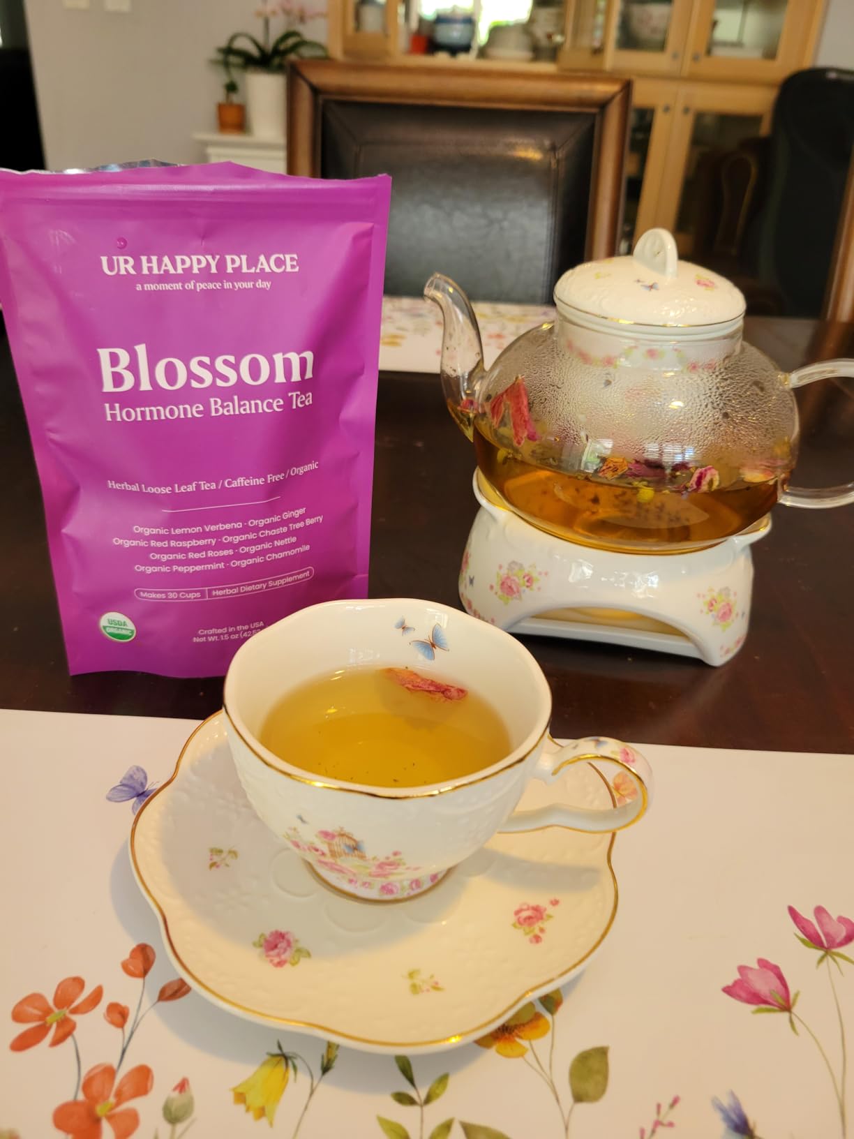 Hormone Balance for Women Tea with Red Raspberry Leaf, Chamomile, Peppermint, Nettle & Chaste Tree Berry - Organic Herbal Loose Leaf Tea customer photo 1