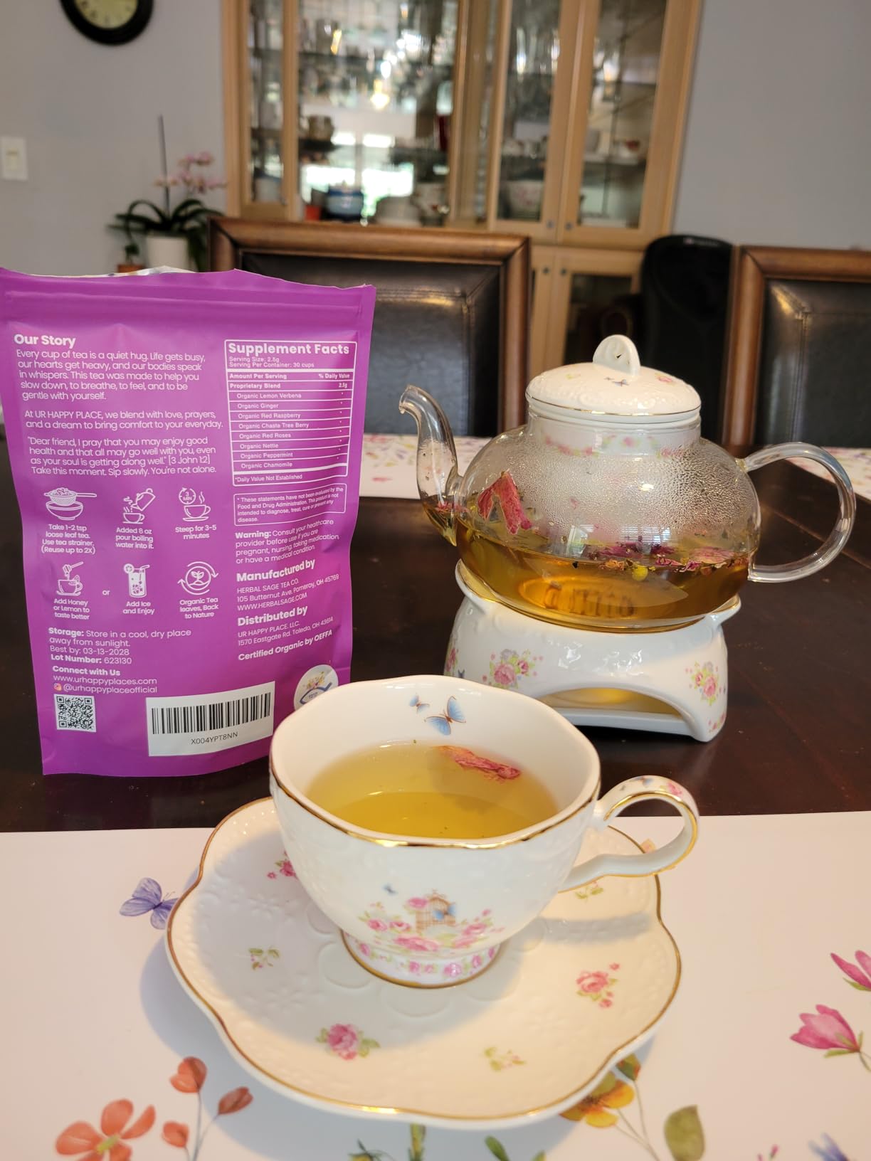 Hormone Balance for Women Tea with Red Raspberry Leaf, Chamomile, Peppermint, Nettle & Chaste Tree Berry - Organic Herbal Loose Leaf Tea customer photo 2