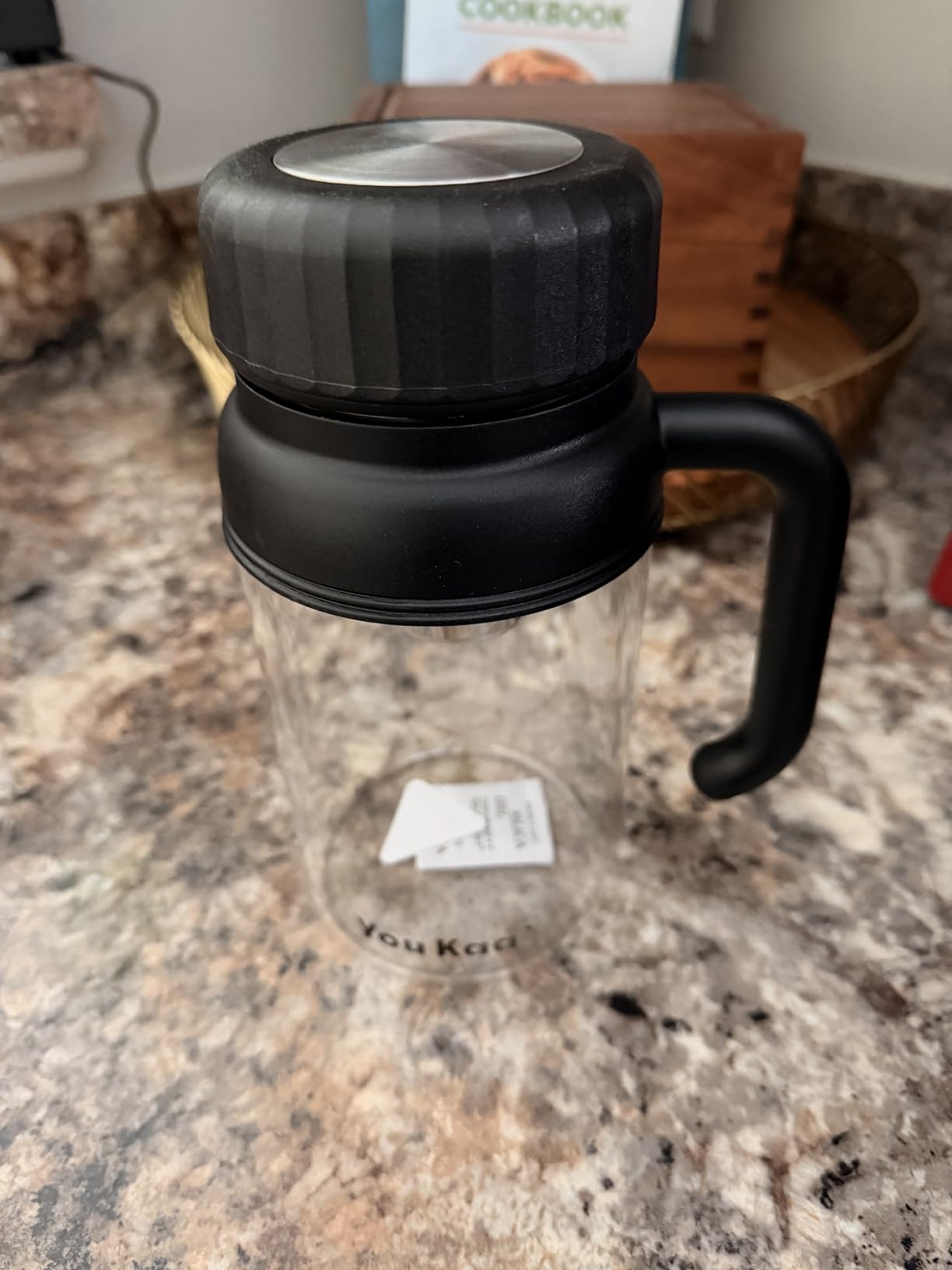 32oz Tea Infuser Bottle - Large Glass Water Bottle with Removable Infuser for Loose Leaf Tea & Fruit, Leakproof, Lead-free, Wide Mouth for Easy Cleaning - Handle for Hot & Cold Beverages (White) customer photo 2