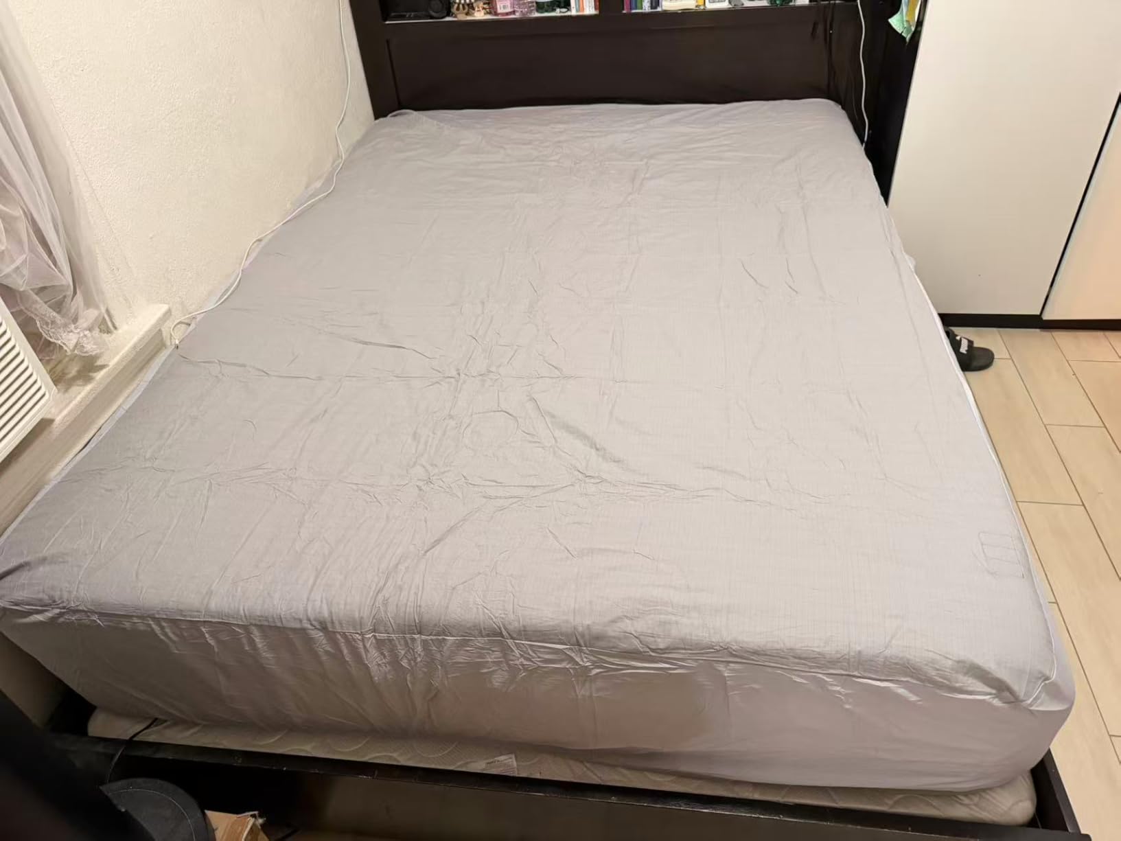 Grounding Sheets Queen Size, Earth Grounded Fitted Bed Sheet with 10% Pure Silver Fiber + 90% Organic Cotton, for Improved Sleep & Wellness (Gray, Queen - 80