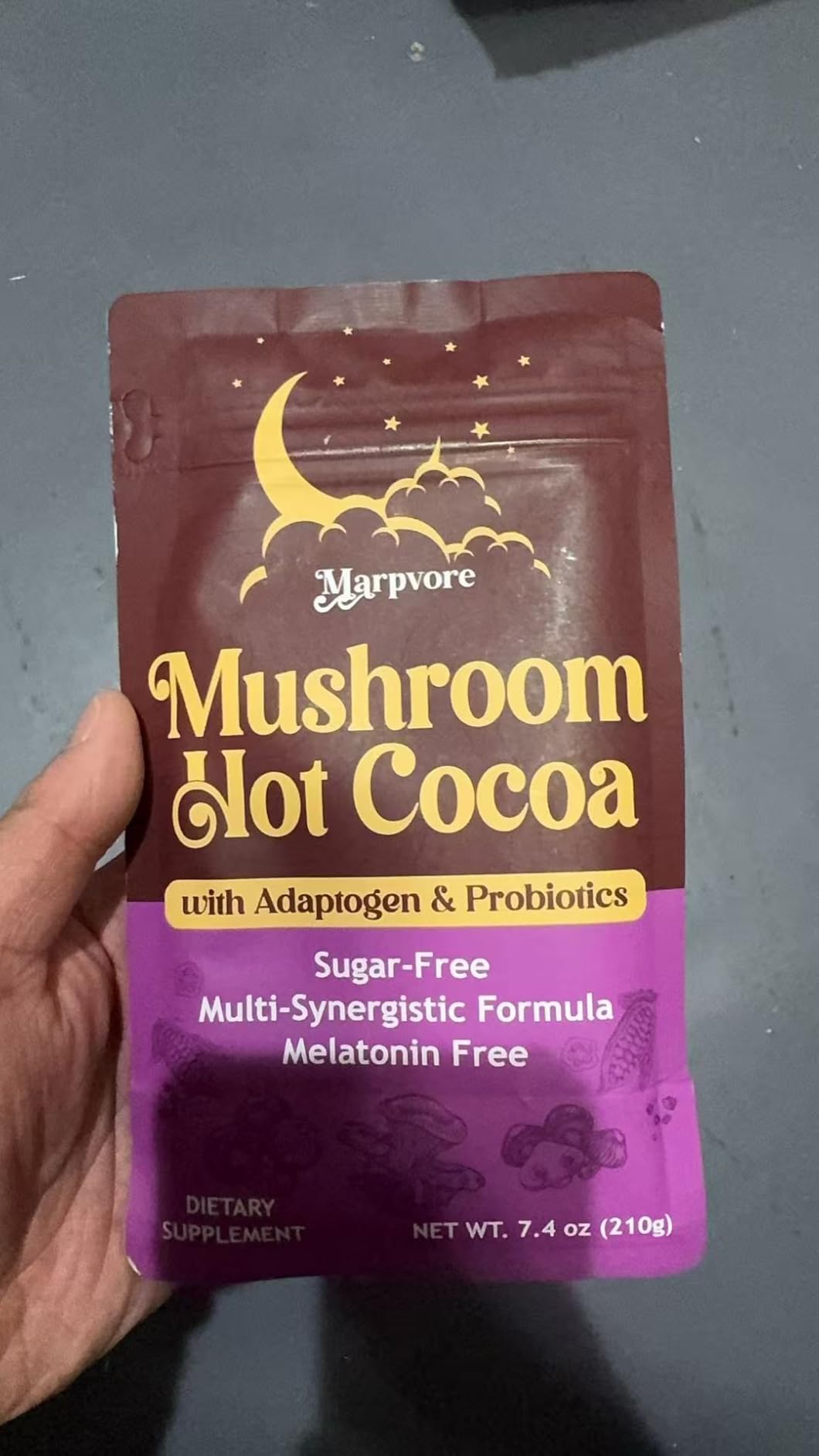 Mushroom Hot Cocoa Powder with Magnesium Glycinate, L-Theanine, Probiotics, Ashwagandha, Reishi, Cacao Powder Organic Hot Chocolate Supplement for Sleep, Relax, Digestion, No Melatonin, Vegan, 7.4oz customer photo 1