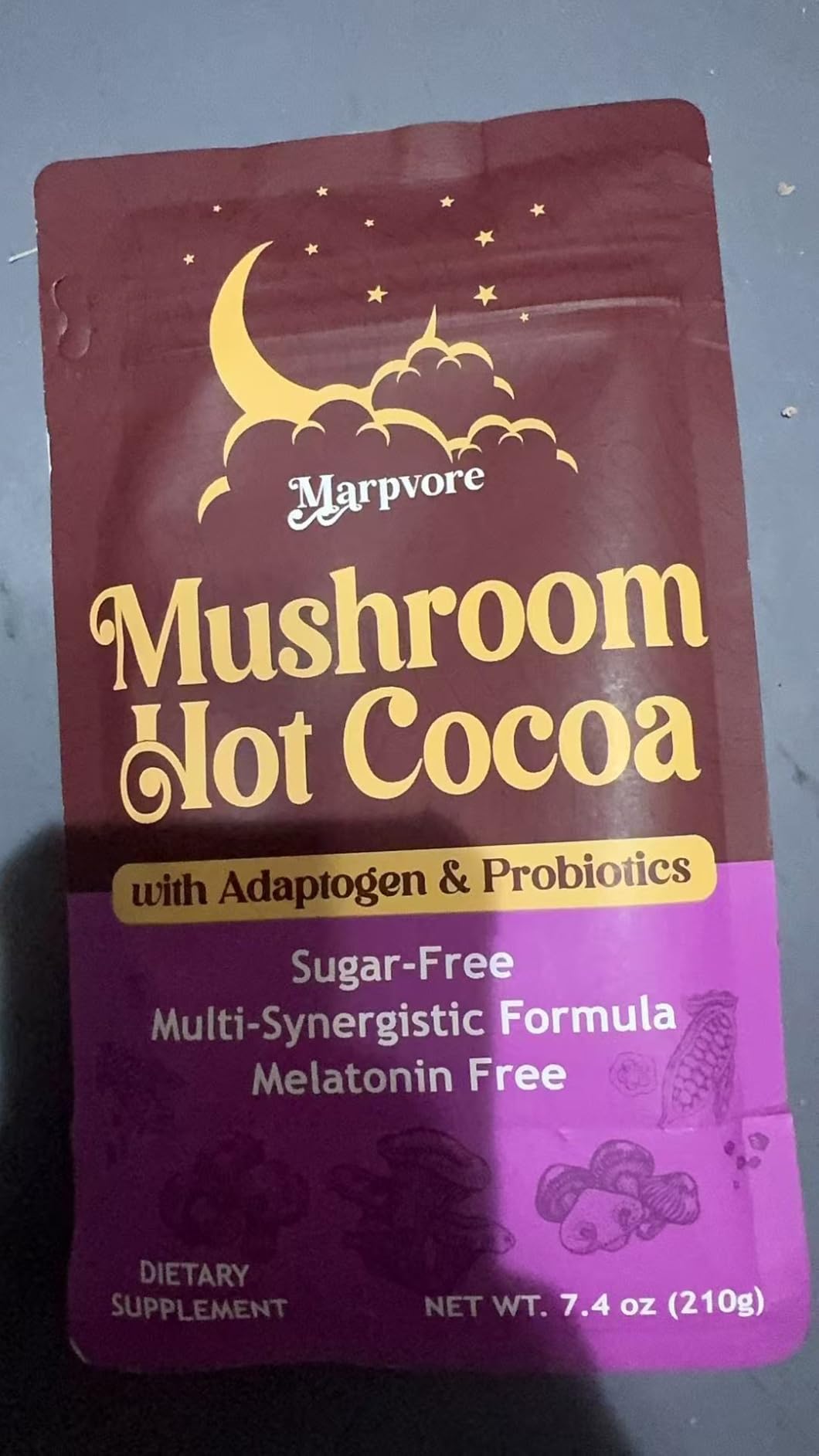 Mushroom Hot Cocoa Powder with Magnesium Glycinate, L-Theanine, Probiotics, Ashwagandha, Reishi, Cacao Powder Organic Hot Chocolate Supplement for Sleep, Relax, Digestion, No Melatonin, Vegan, 7.4oz customer photo 2