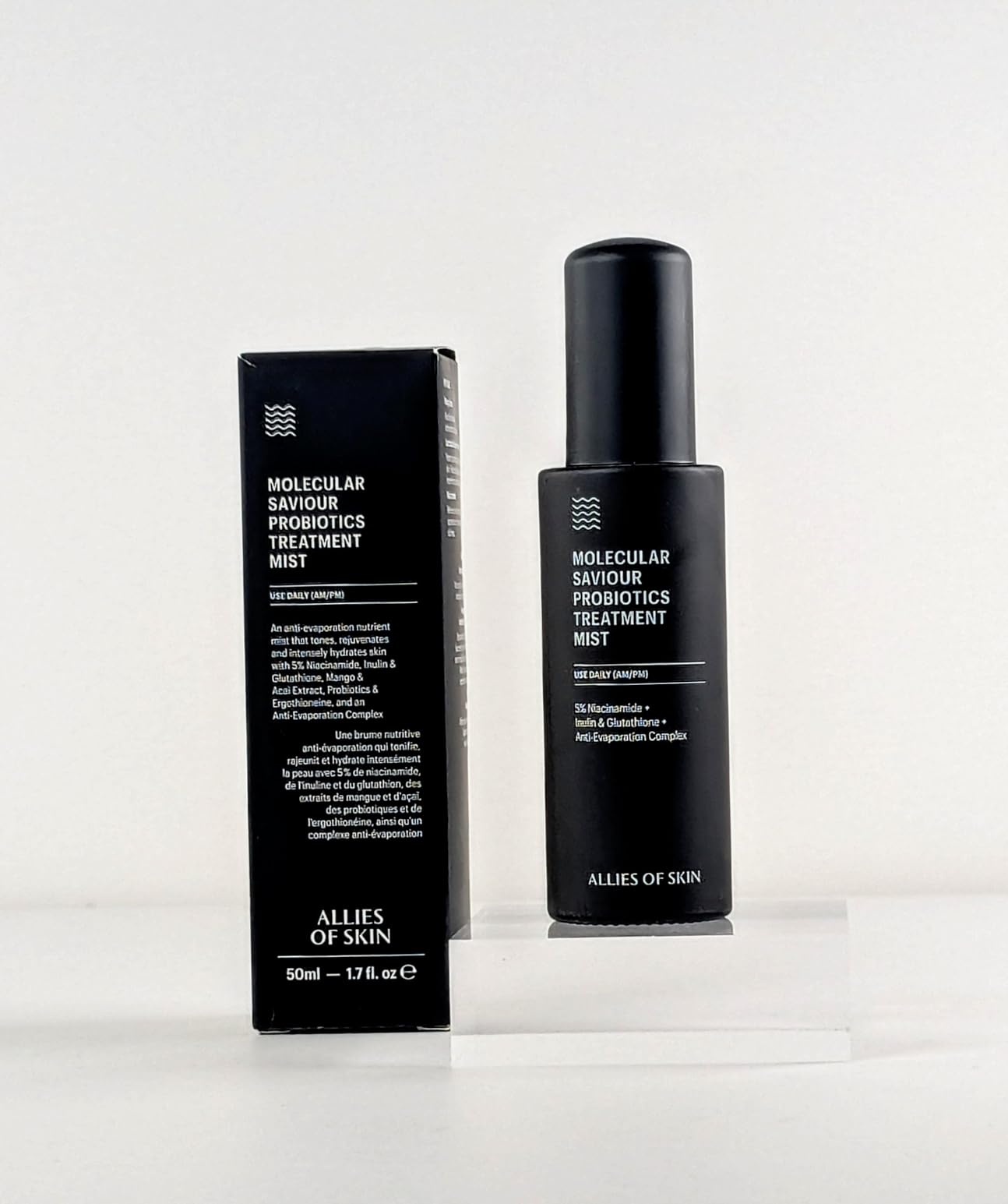 Allies of Skin Molecular Saviour Probiotic Face Mist | Facial Toner & Mist to Help Skin Look Refreshed | Supports Hydrated Skin | 5% Niacinamide for Radiance | Travel Friendly | 1.7 Fl Oz customer photo 1
