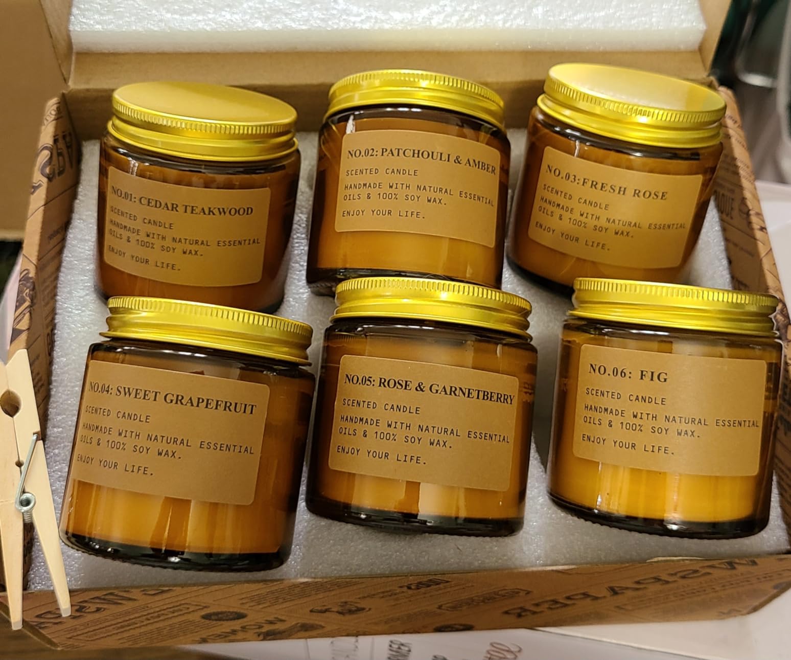 Coconut Vanilla Candles, 6 Pack Scented Candles 3.5 oz Each, 21 oz Total Soy Candles in Amber Glass Jars, Aromatherapy Candle Set for Home, Bathroom, Gifts for Women and Mom customer photo 2