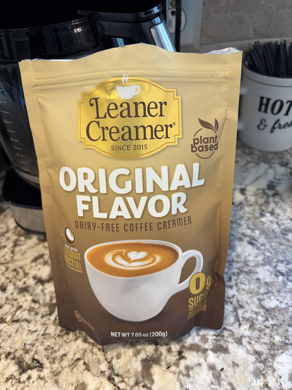 Leaner Creamer Plant-Based Coffee Creamer with MCT Oil, 0g Sugar, Keto Friendly, Dairy-Free Coconut Creamer Powder, Vegan, 80 Servings customer photo 2
