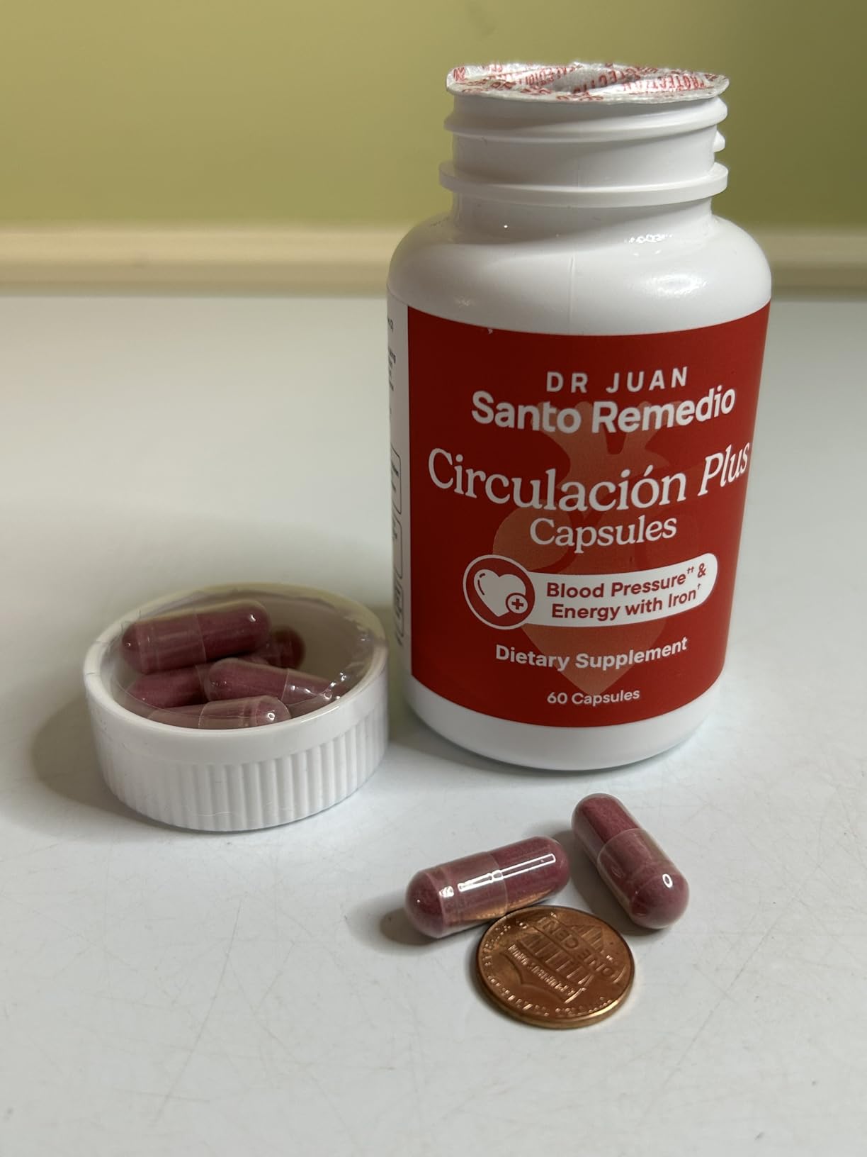 Santo Remedio Circulacion Plus Capsules, Iron & Beetroot Extract Supplement for Blood Circulation & Cardiovascular Support, Supports Healthy Blood Pressure & Red Blood Cell Production, 60 Capsules customer photo 1