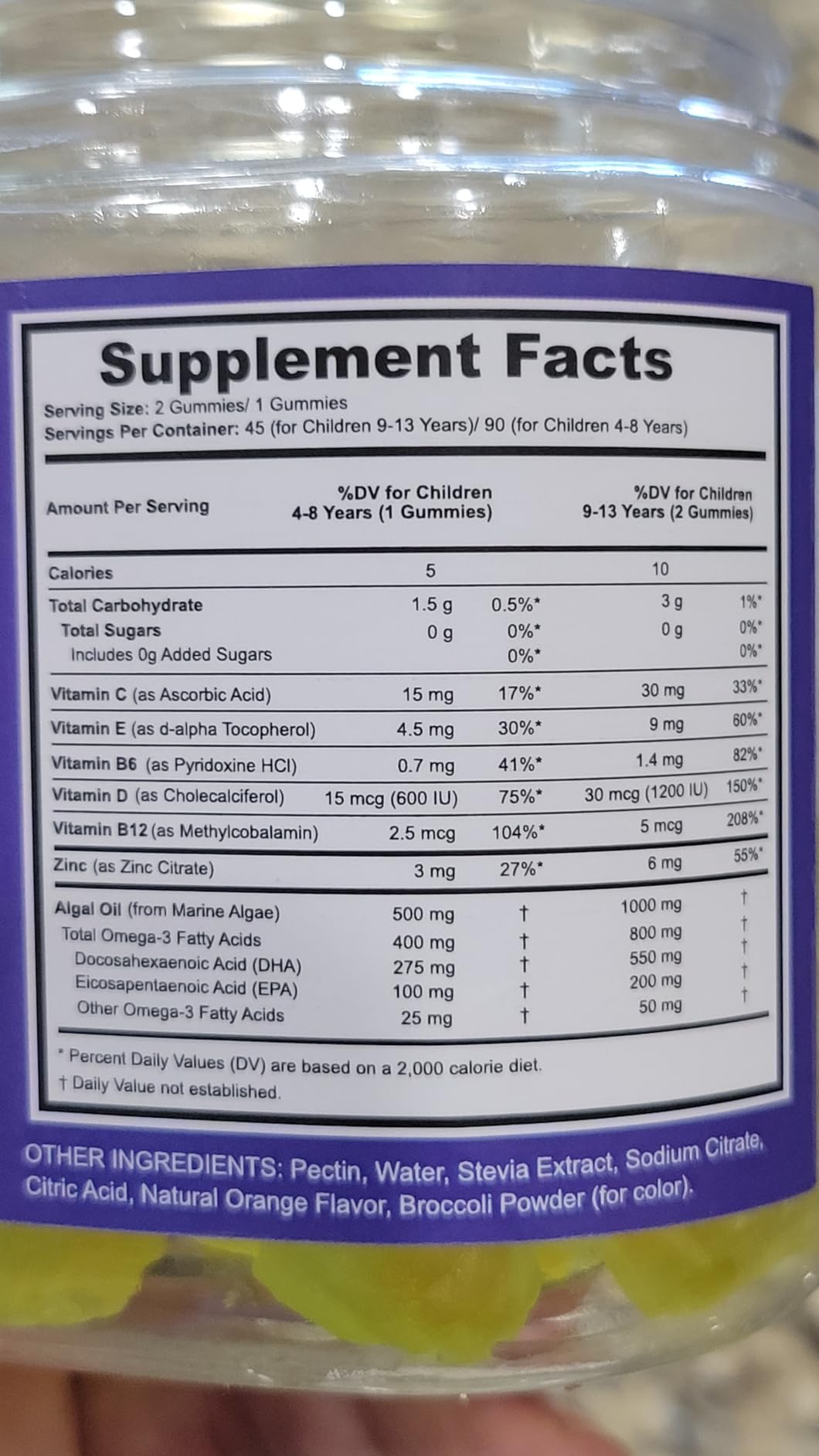 Kids Omega 3 Gummies, Vegan Algae Oil Omega-3 Supplements, with DHA, Zinc & Multivitamins, Focus & Attention Support, No Fishy Taste, Sugar Free, 90 Gummies customer photo 2
