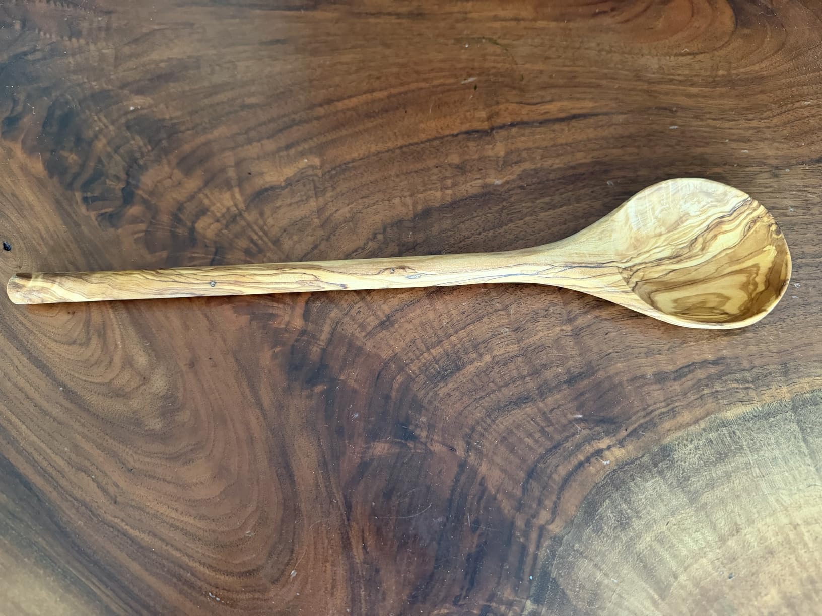 14.5 Inch Handmade Natural Olive Wood Cooking Spoon, Heat Resistant, Perfect for Nonstick Pans and Deep Pots customer photo 2