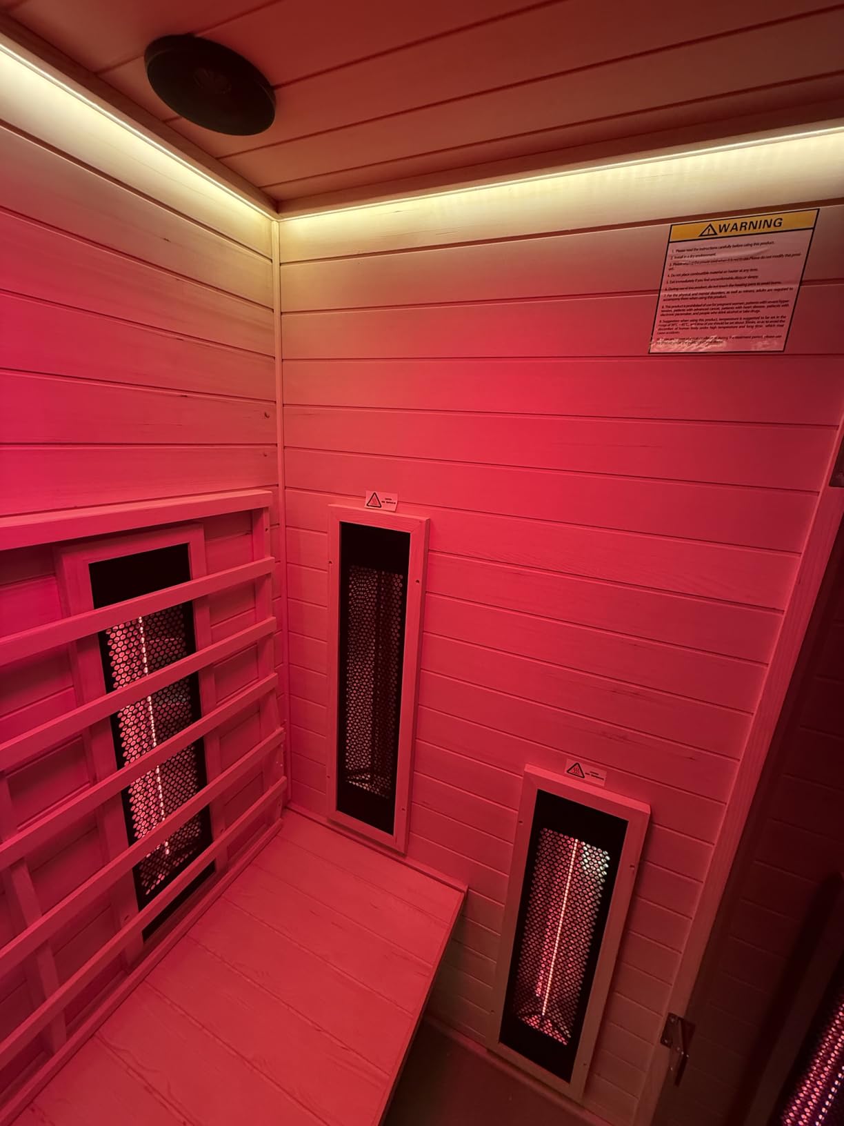 Ceramic Infrared Saunas 2 Person, Infrared Sauna with Red Light Therapy, Far & Near Infrared Sauna Indoor, Low EMF Infrared Sauna for Home, Deluxe Glass Home Sauna with Granite Backdrop customer photo 1
