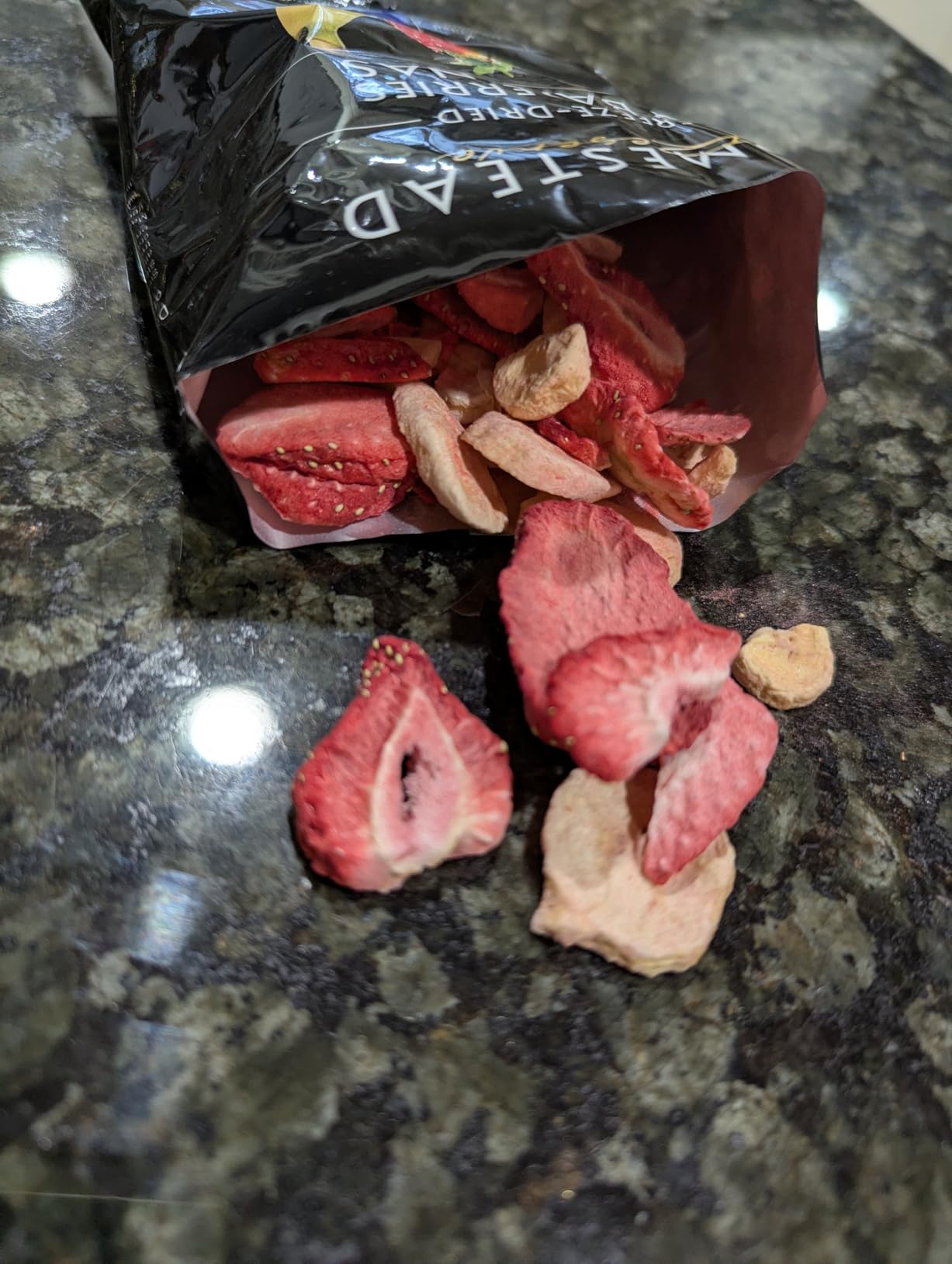 HOMESTEAD RESERVE Freeze Dried Fruit Snacks, Pack of 8 (0.6oz Each) - Bulk Freeze-Dried Fruit for Home or Travel - Individual Snack Packs for Lunchboxes - Includes Apples, Strawberries, Blackberries & Bananas customer photo 1