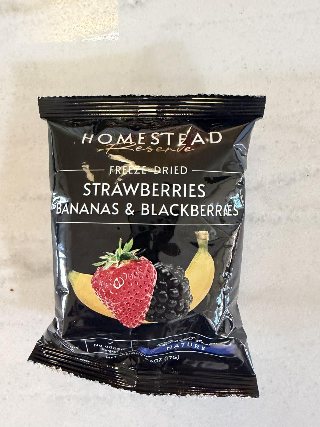HOMESTEAD RESERVE Freeze Dried Fruit Snacks, Pack of 8 (0.6oz Each) - Bulk Freeze-Dried Fruit for Home or Travel - Individual Snack Packs for Lunchboxes - Includes Apples, Strawberries, Blackberries & Bananas customer photo 2
