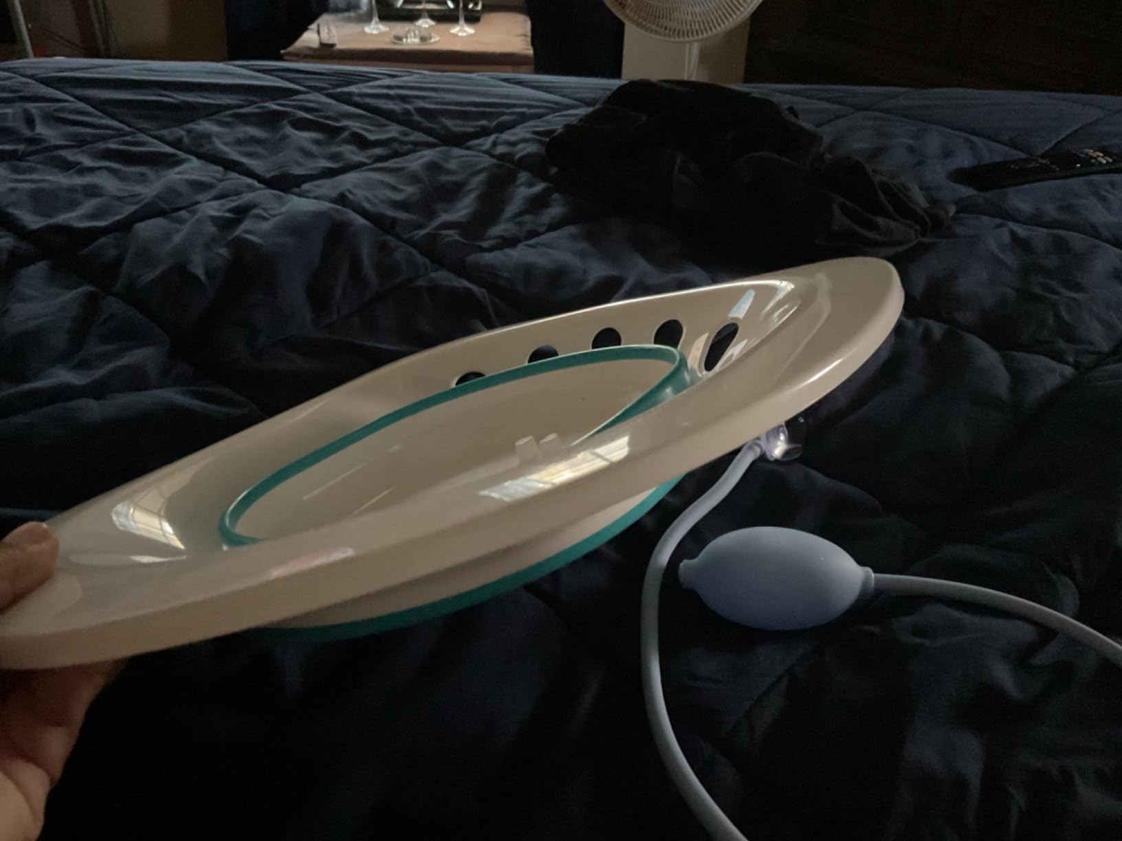 Electric Sitz Bath for Toilet Seat, Hemorrhoids and Postpartum Care - Yoni Steam Seat - Perineal Soaking, Collapsible, Wide Seat, Deeper Bowl - Use w/Sitz Bath Salt - Ocean Blue customer photo 2