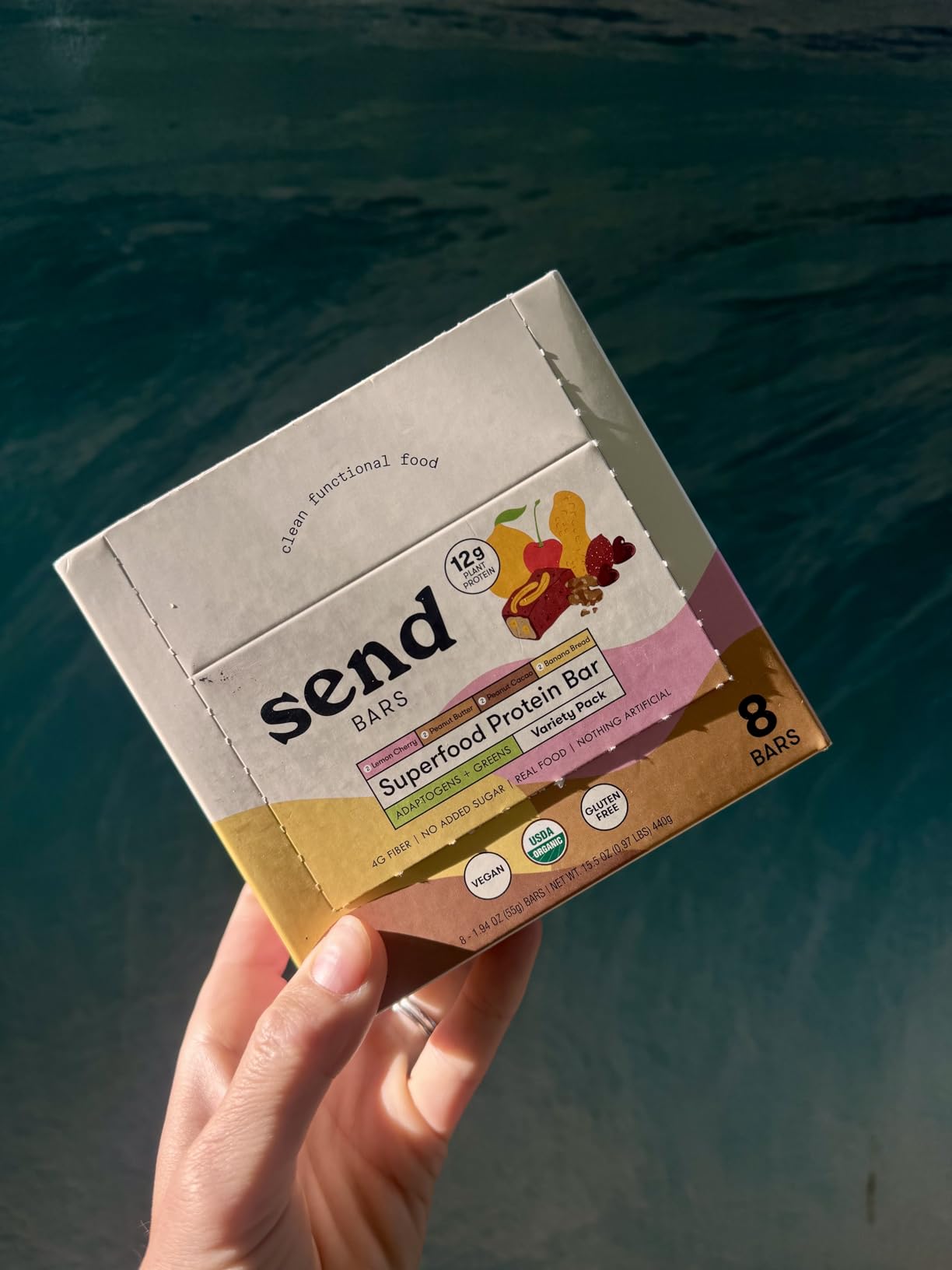 SEND Bars Organic Plant Based, Vegan, Healthy Protein Bars with Greens (Organic Variety Box, 8 Bars) - Only Real Food Ingredients, No Added Sugar, Gluten Free, Dairy Free, Non-GMO, Healthy Snacks customer photo 1