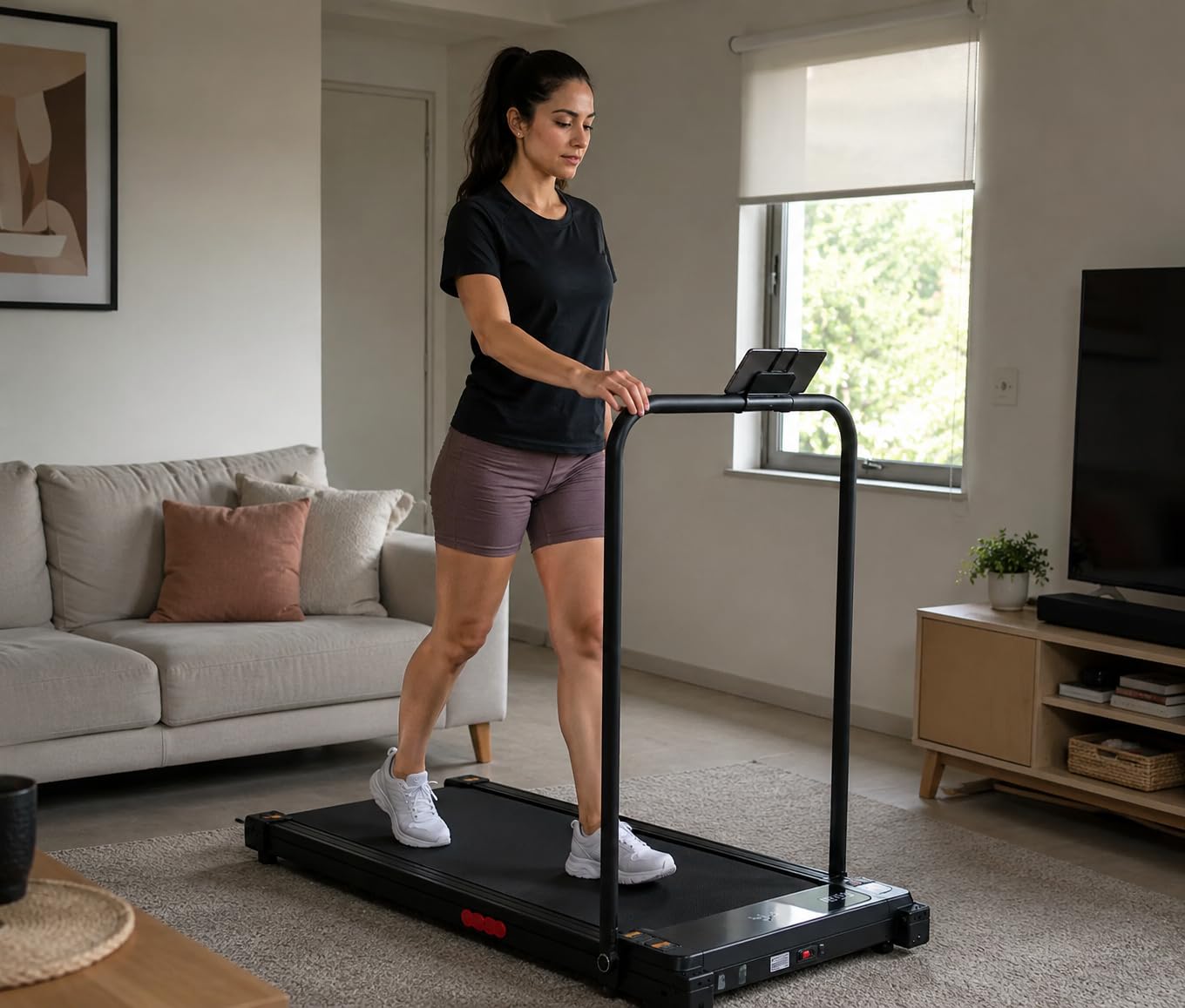 Portable Walking Pad Treadmill with Incline, 0.6-7.6MPH Mini Walking Treadmills for Home Small,3.0HP Electric Under Desk Treadmill for Exercising, Small Treadmills with Handle Bar, 350 LB Capacity customer photo 1