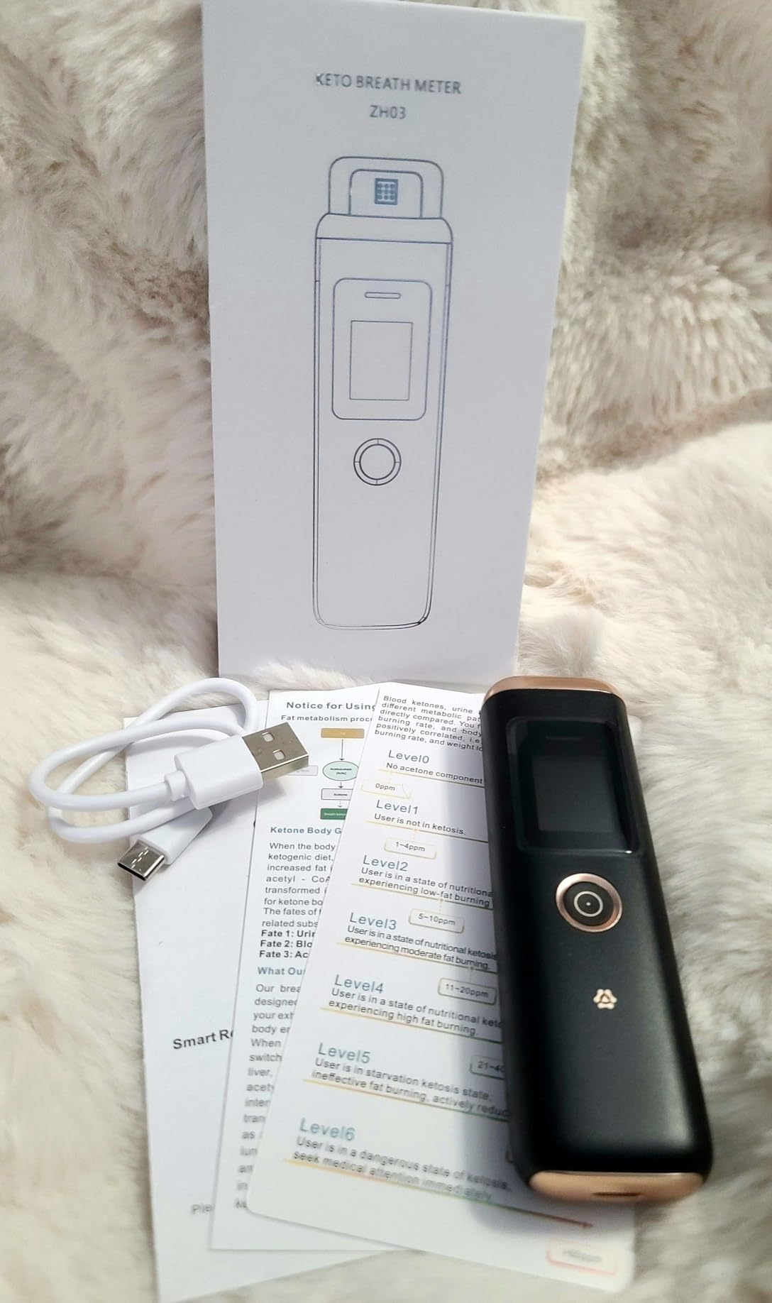Professional-Grade Ketosis Meter & Ketone Breath Meter - Portable Ketone Breath Monitor Analyzer for Acetone Check | Accurate Breath Ketosis Tester for Ketosis Tracking customer photo 2