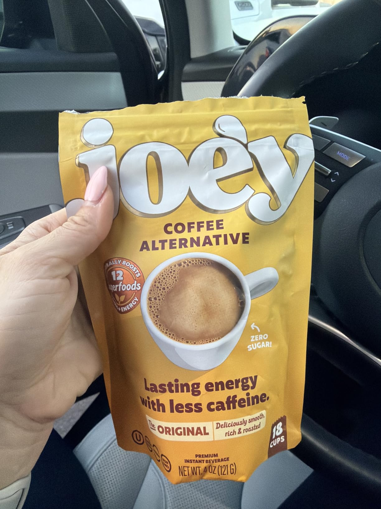 Joe'y Mushroom Coffee Alternative Original with Cacao, Dandelion Root & Chicory, Instant Mushroom Coffee Substitute with Superfoods, Vegan Gluten-Free, 20 Servings, Supports Daily Wellness Routine, Focus and Mental Clarity customer photo 2
