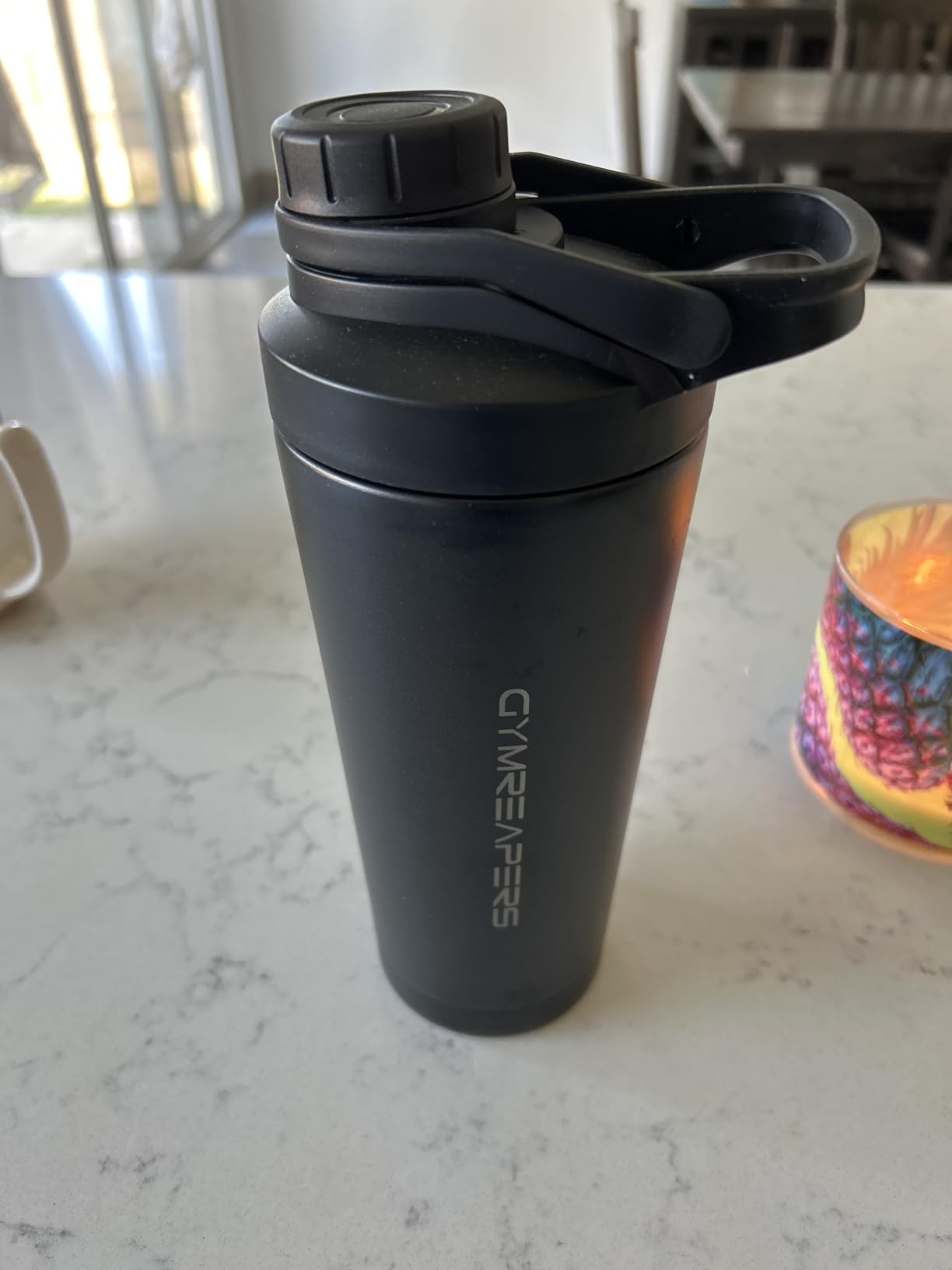 Gymreapers Stainless Steel Protein Shaker Bottle - Double Wall Insulated, Leak Proof, BPA-Free Metal Vacuum Blender Cup For Gym, Sports, Pre & Post-Workout - 26 OZ customer photo 2