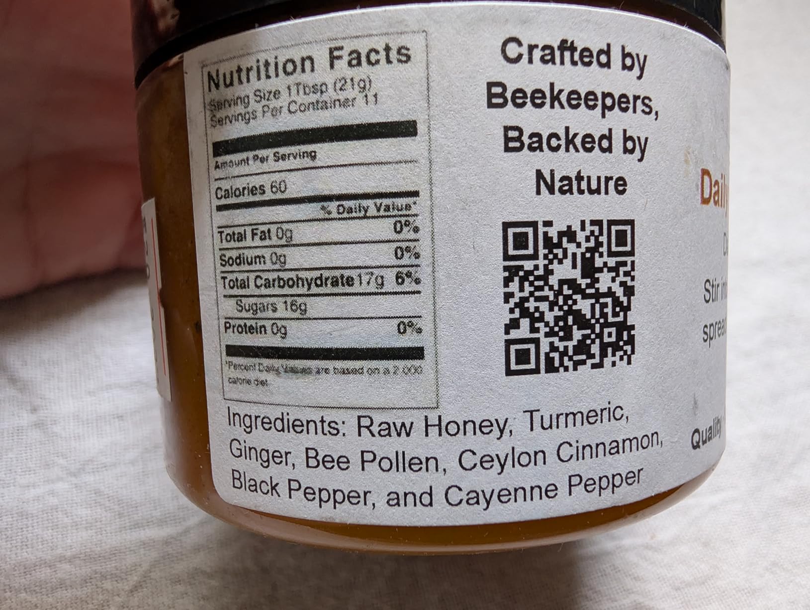 Bee Great Daily Wellness Honey - Raw Honey with Turmeric, Ginger, Cinnamon, Bee Pollen & Black Pepper - 8 oz customer photo 1