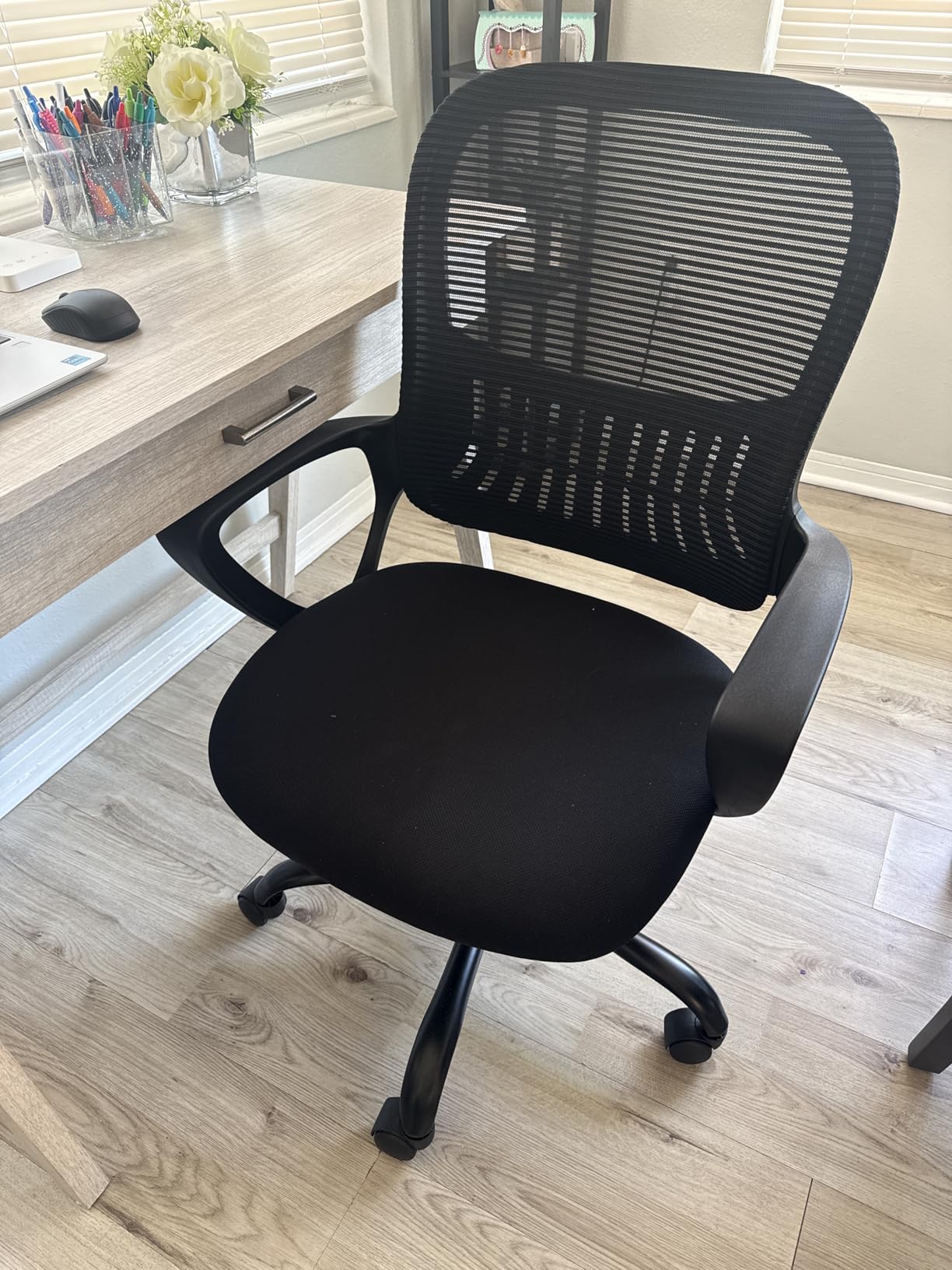 Sweetcrispy Home Office Managerial Executive Chair, Ergonomic Design, Mid-Back Mesh 360 Degree Swivel, Comfortable Lumbar Support customer photo 2