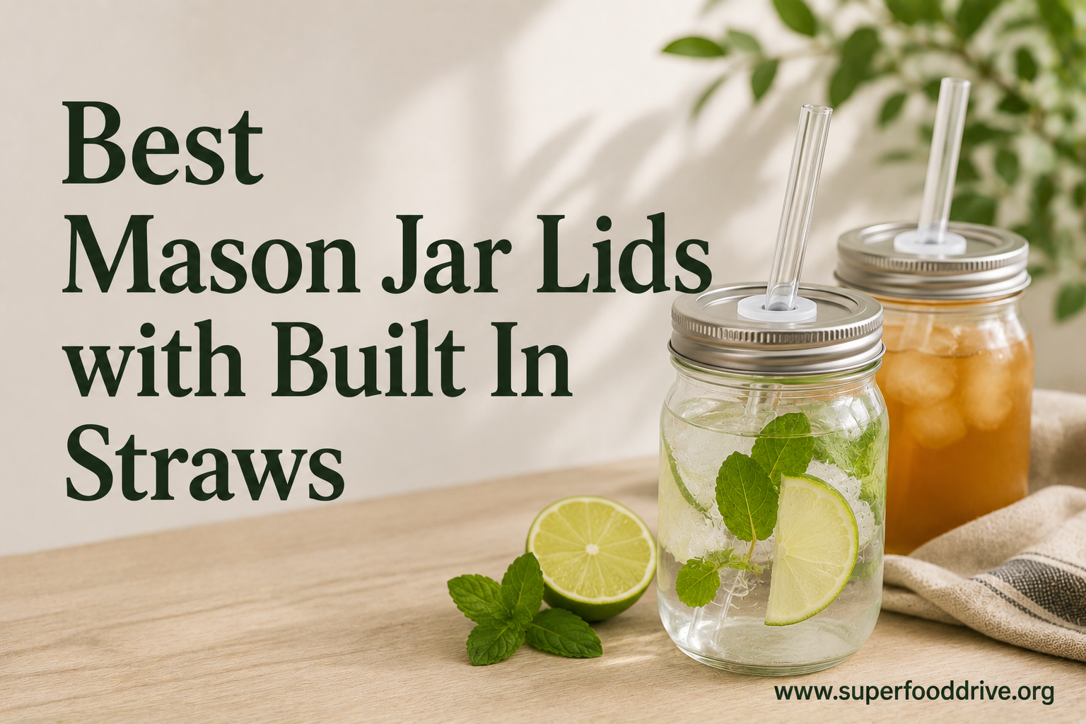 Best Mason Jar Lids with Built In Straws