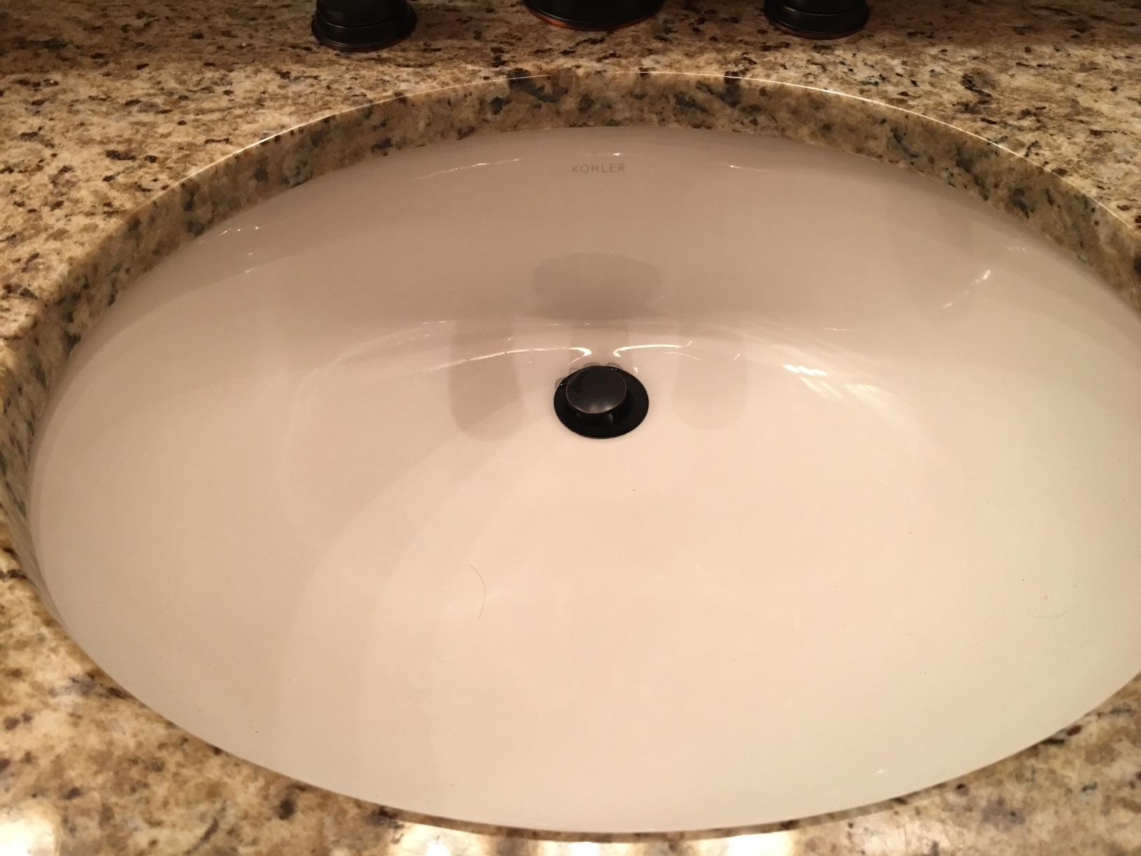 KOHLER 2210-96 Caxton Under-Mount Bathroom Sink, Include Overflow Drain, Fits 14