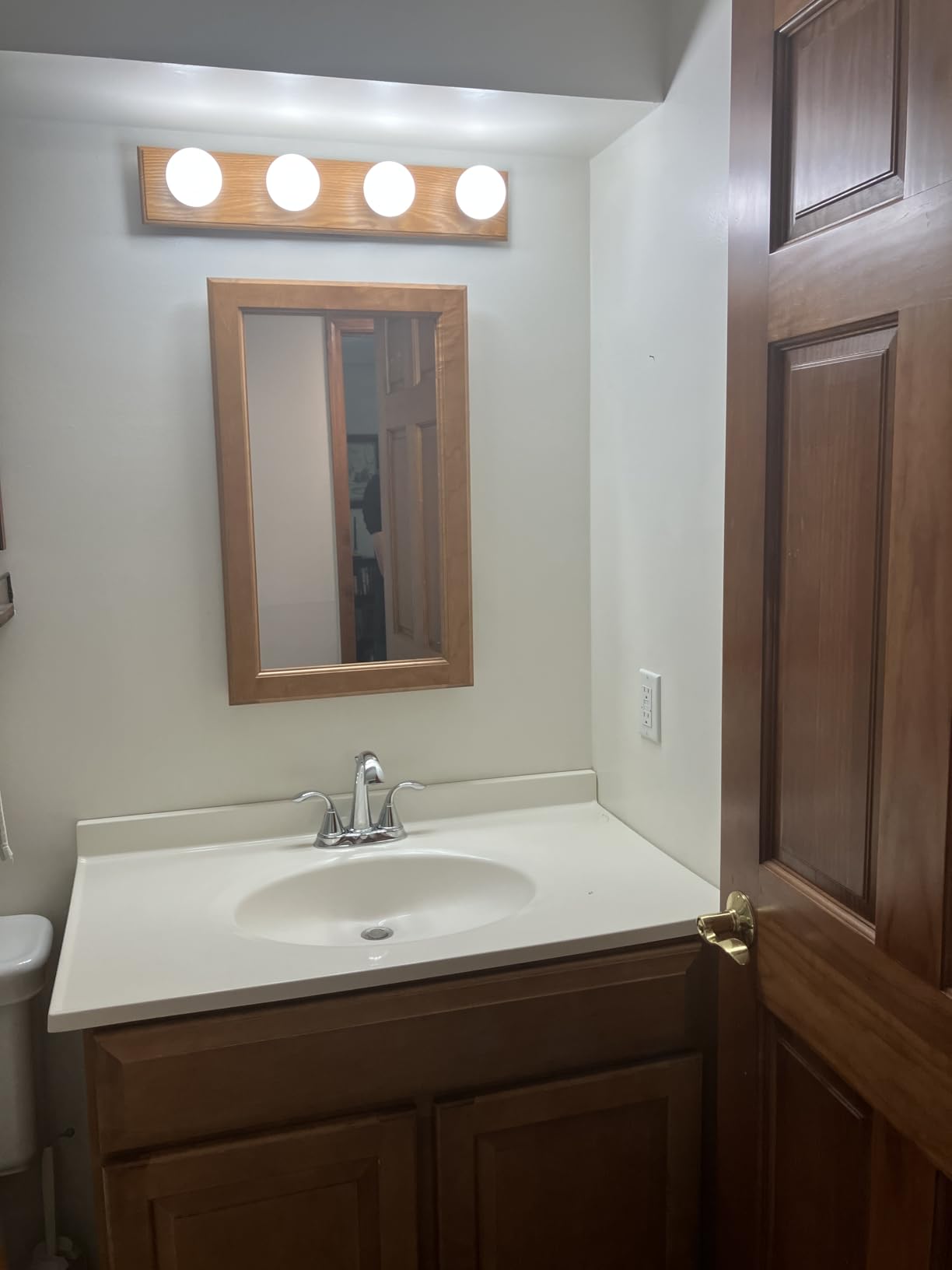 Design House Vanity Lighting, Steel Construction, 4 Vanity Lights, Dimmable, Polished Chrome, 24.0 in. W x 4.3 in. H x 2.0 in. D, 500892 customer photo 1