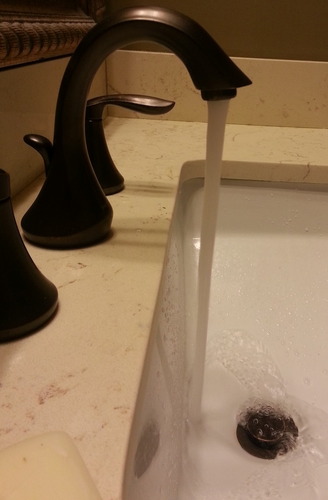 Moen Eva Oil-Rubbed Bronze Two-Handle High-Arc 8-Inch Widespread Bathroom Faucet with Drain Assembly, Valve Required, T6420ORB customer photo 2