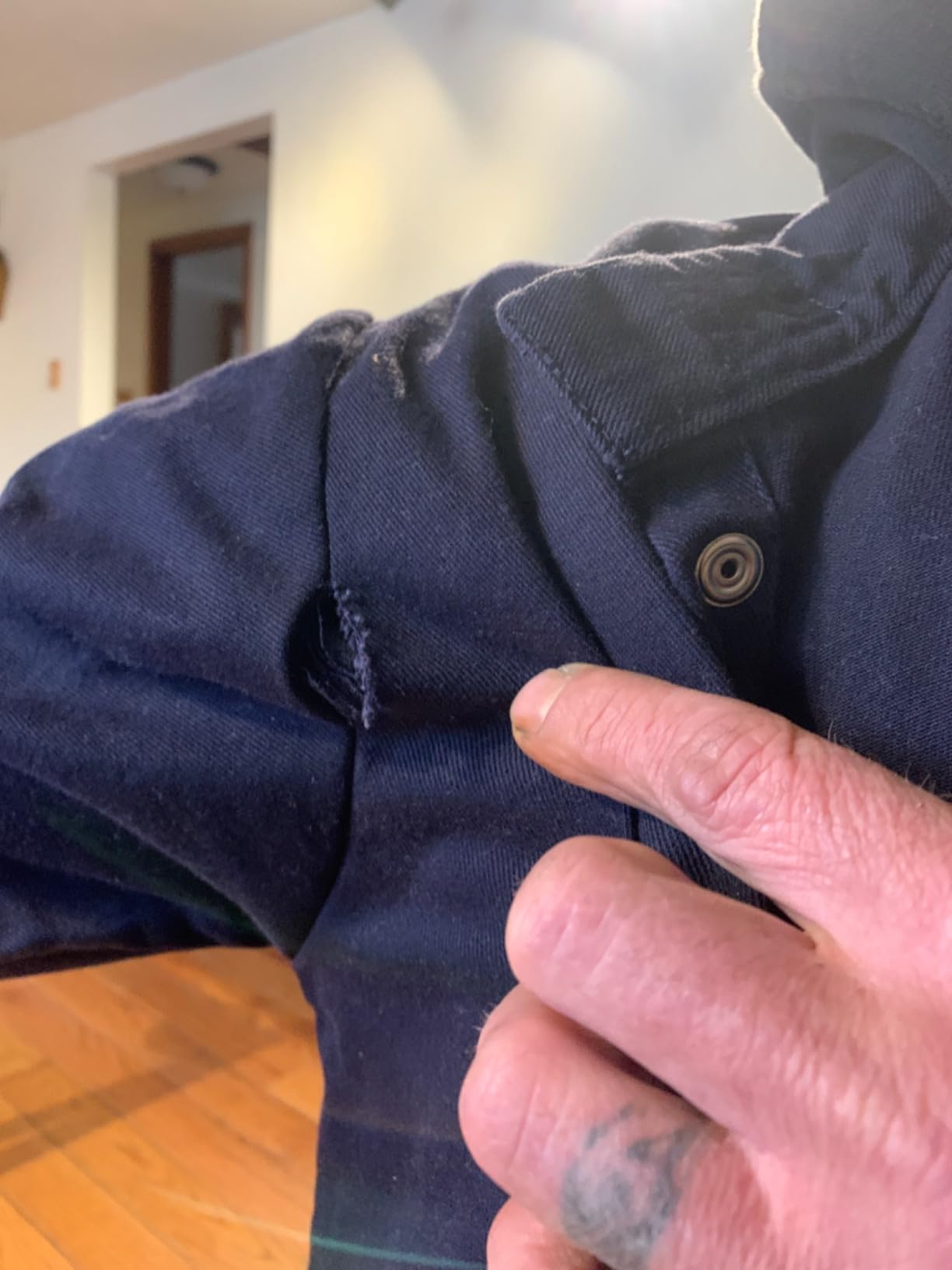 Welding Jacket, Navy, Cotton/Nylon, M customer photo 1