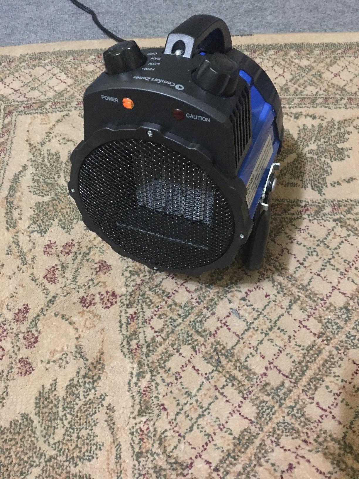 Comfort Zone 1,500W Electric Ceramic Garage, Workshop Utility Space Heater with Pivot Cradle Base, Adjustable Thermostat, Durable Metal Frame, Built-in Overheat Sensor, and Carry Handle, CZ285 customer photo 2
