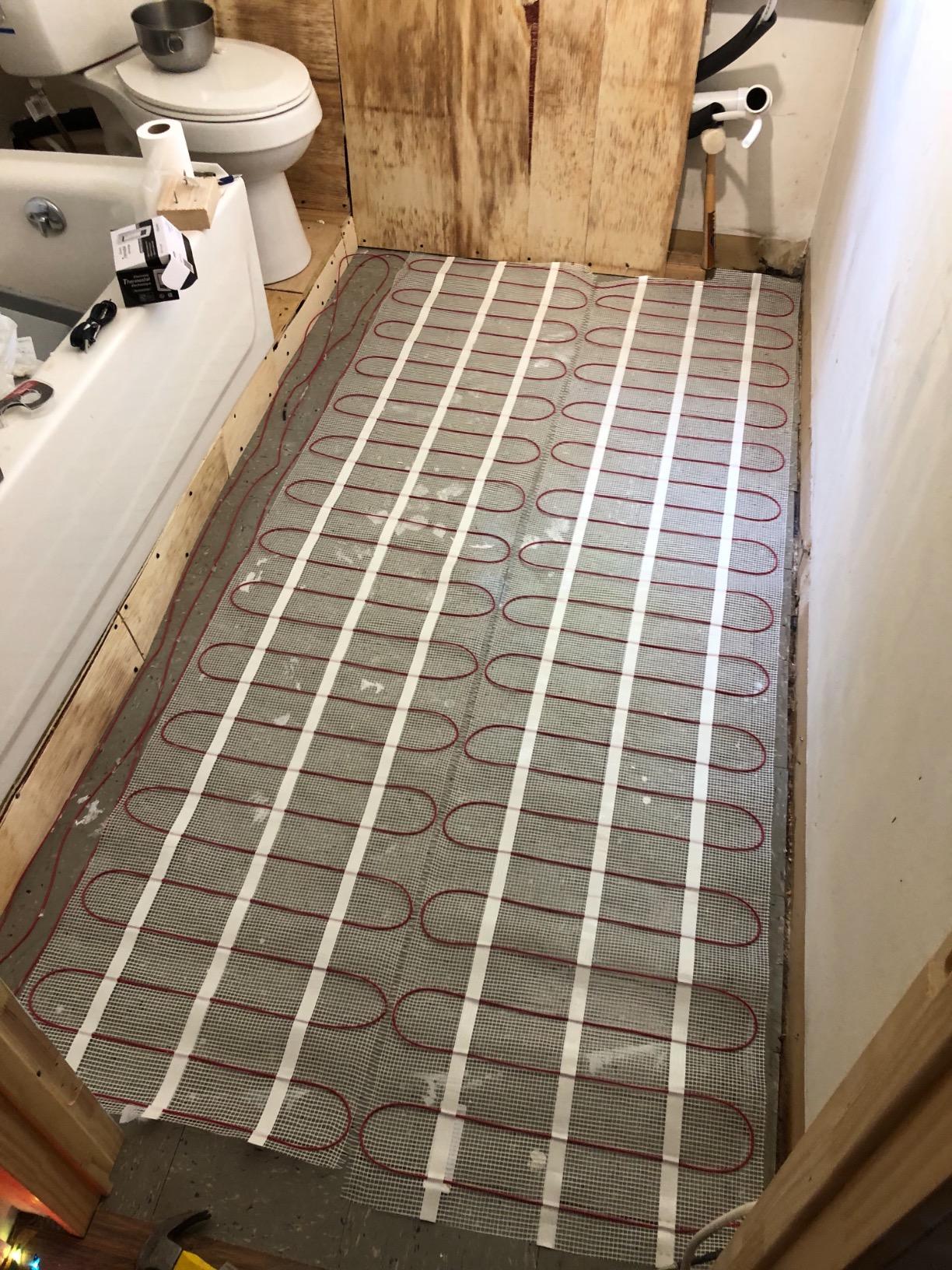 30 Sqft Electric Radiant Floor Heating Mat - 120V Heated Tile Floor System with Programmable Thermostat (TH115), Floor Sensor, Installation Monitor & 25 Year Warranty, USA Made customer photo 1