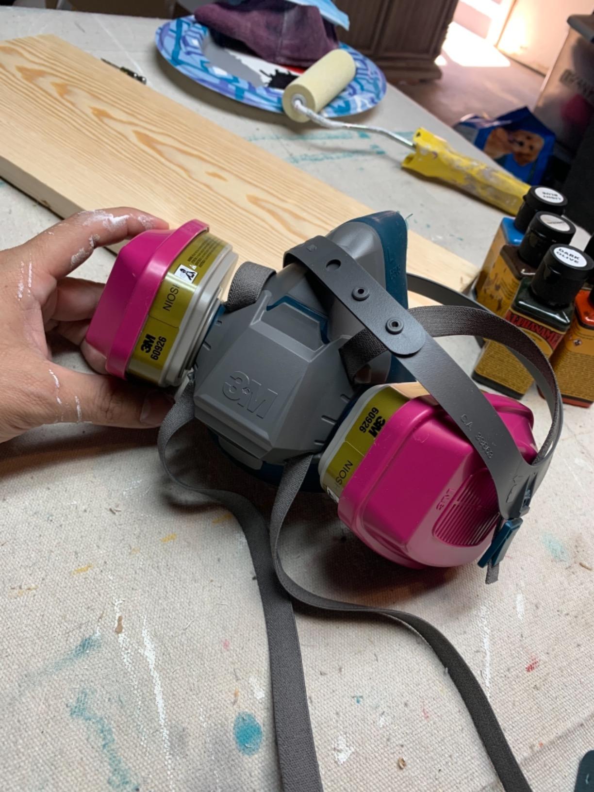 3M Rugged Comfort Half Facepiece Reusable Respirator 6503, NIOSH, Cool Flow Valve Helps Reduce Heat and Moisture, Silicone Faceseal Provides a Firm Seal, Welding, Sanding, Cleaning, Grinding, Large customer photo 2