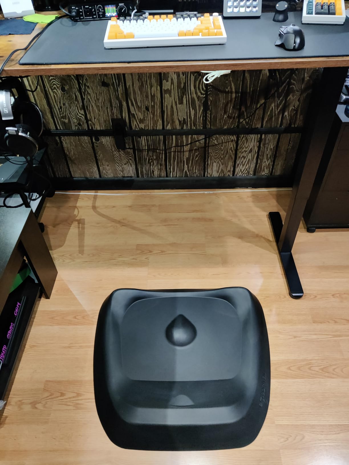 The Standing Desk Mat - Topo by Ergodriven | Premium Not-Flat Anti-Fatigue Standing Desk Mat with Calculated Terrain | Ultra-Thin Deluxe Comfort Foam, Durable, PVC-Free | Obsidian Black customer photo 2