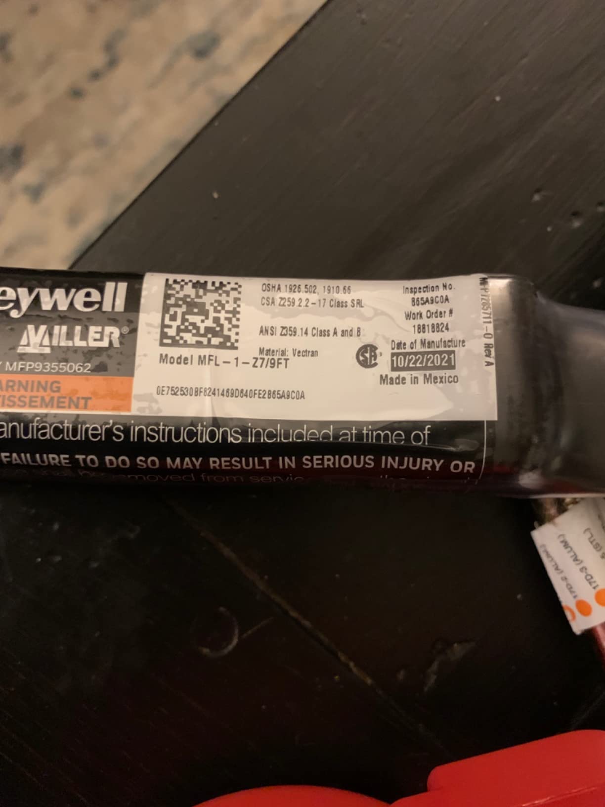 Honeywell Miller by TurboLite 9-Foot Personal Fall Limiter with Unit End Steel Carabiner & Lanyard End Steel Locking Snap Hook (MFL-1-Z7/9FT) customer photo 1