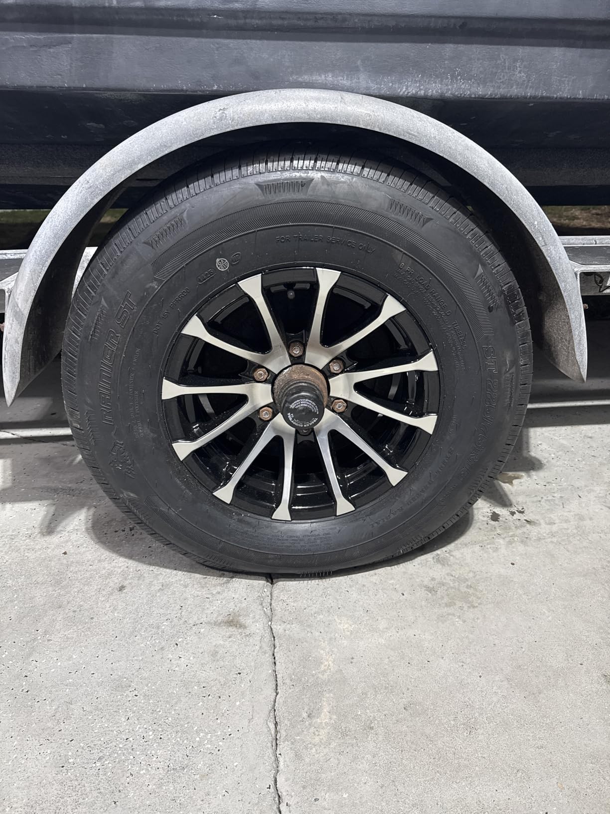 eCustomrim 2-Pack Radial Trailer Tire Rim Assembly ST225/75R15 Load D 6 Lug | Load Range D 8 Ply Tire, 15 Inch 6 Bolt On 5.5 Inch Center Aluminum T07 Black Avalanche Wheel - 6 Year Warranty With Roadside customer photo 1