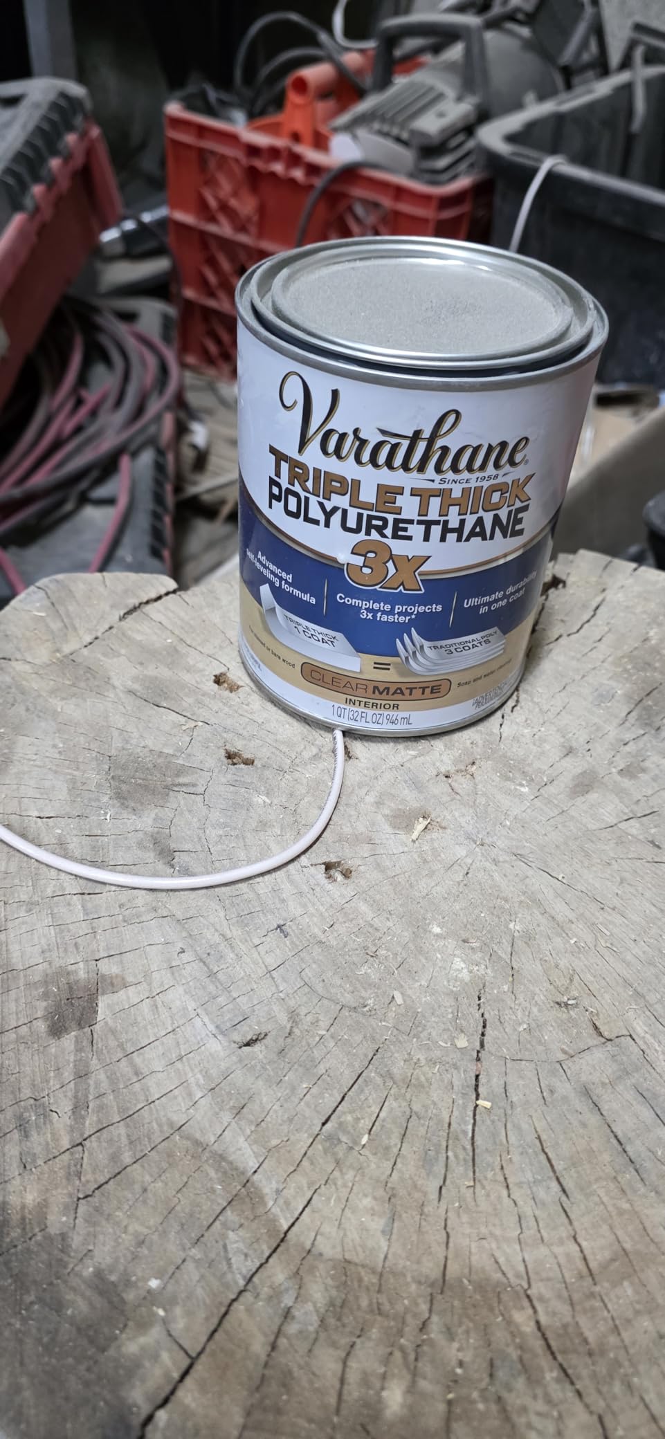 Varathane Triple Thick Polyurethane Matte Wood Finish | One Coat Protection, Self-Leveling Formula, Scratch And Stain Resistance, Crystal Clear Finish, Quart customer photo 1